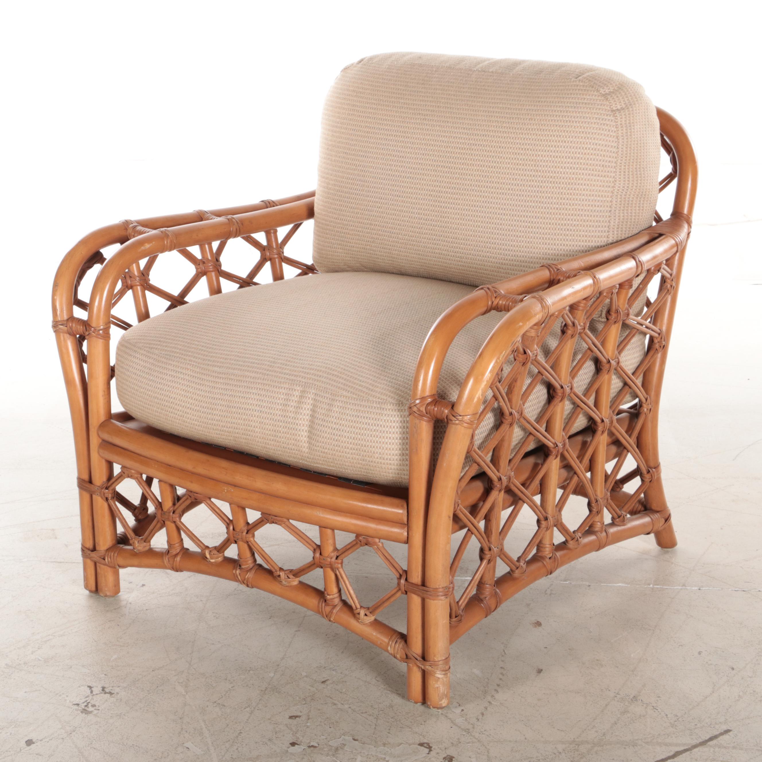 Ficks Reed Rattan Lounge Chair and Ottoman