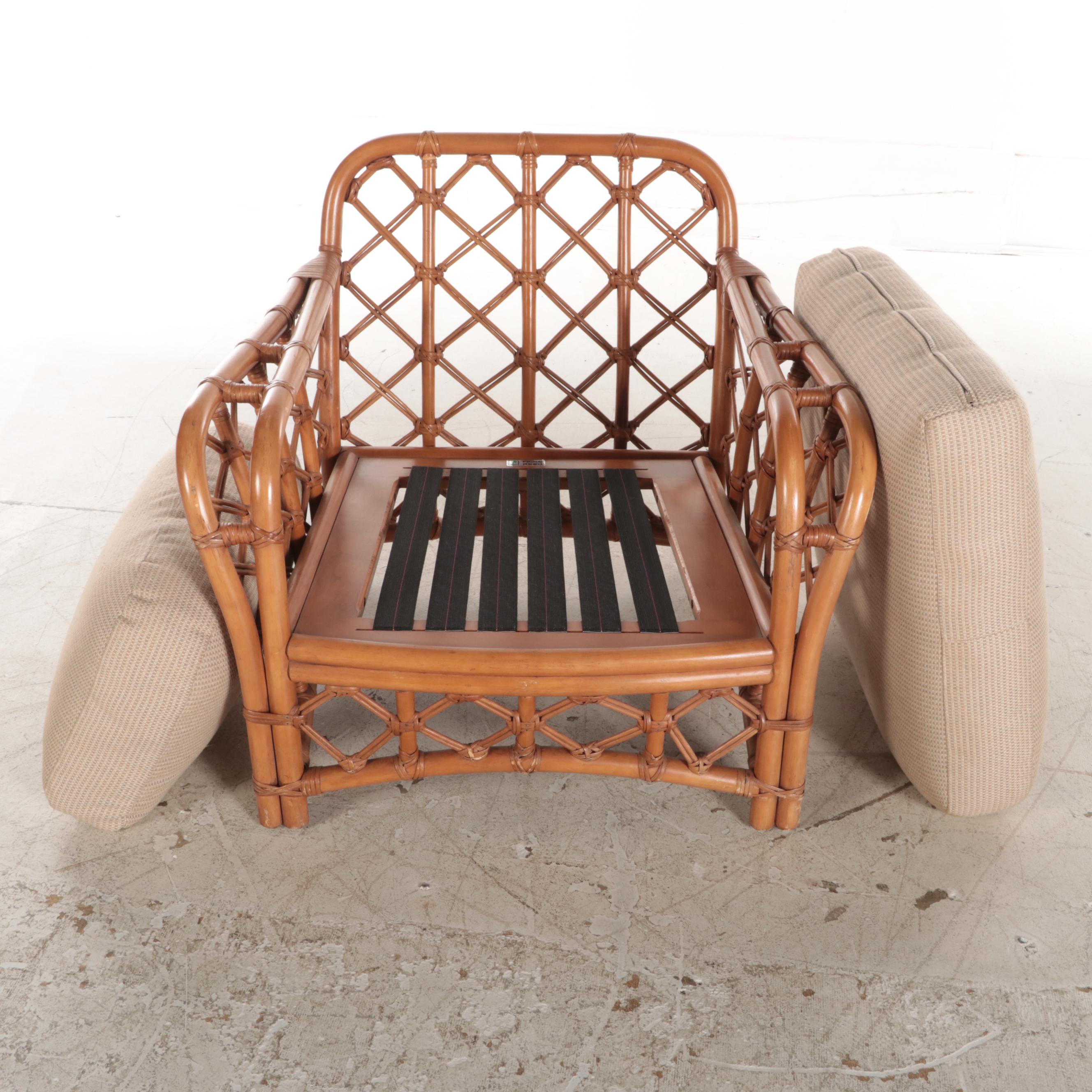 Ficks Reed Rattan Lounge Chair and Ottoman