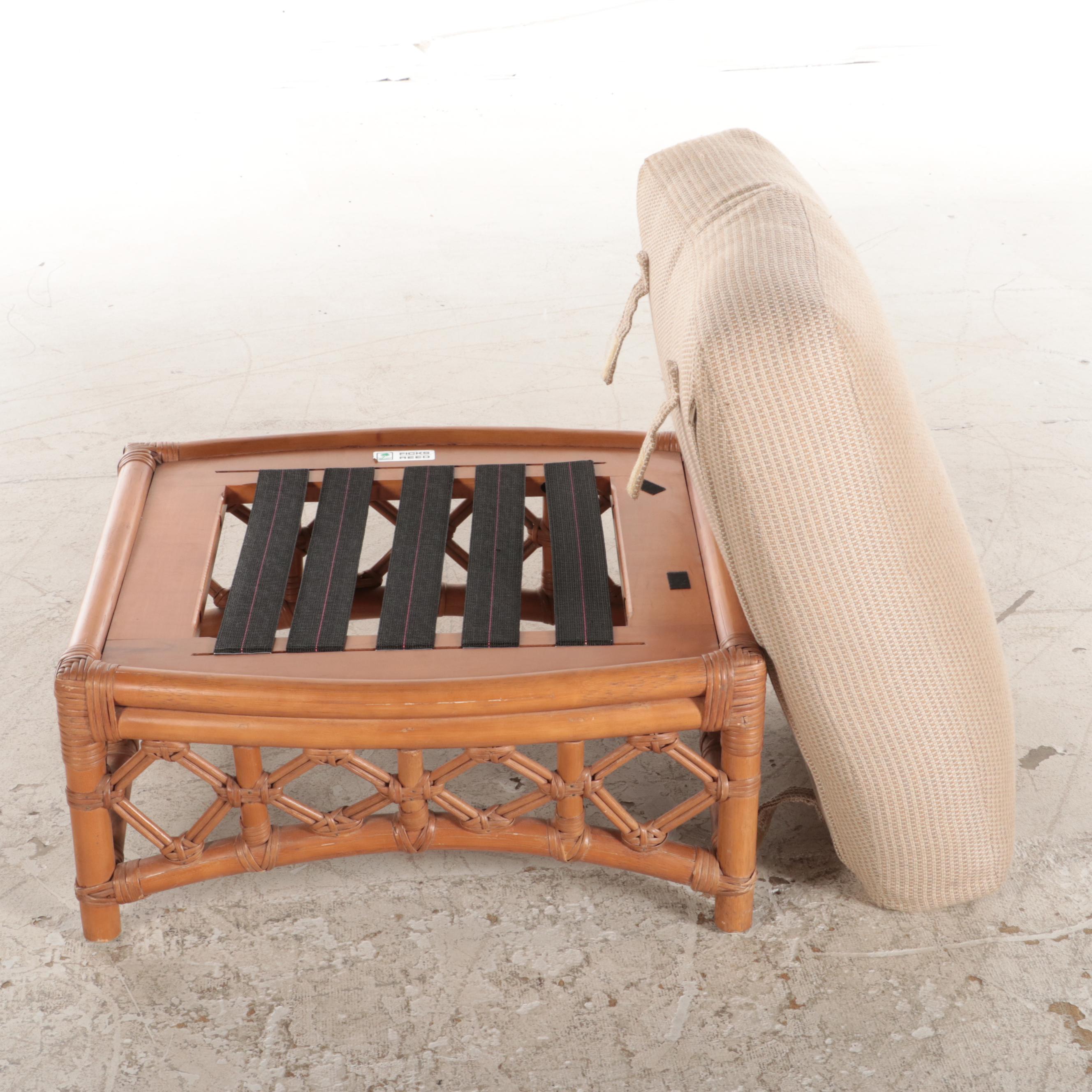 Ficks Reed Rattan Lounge Chair and Ottoman