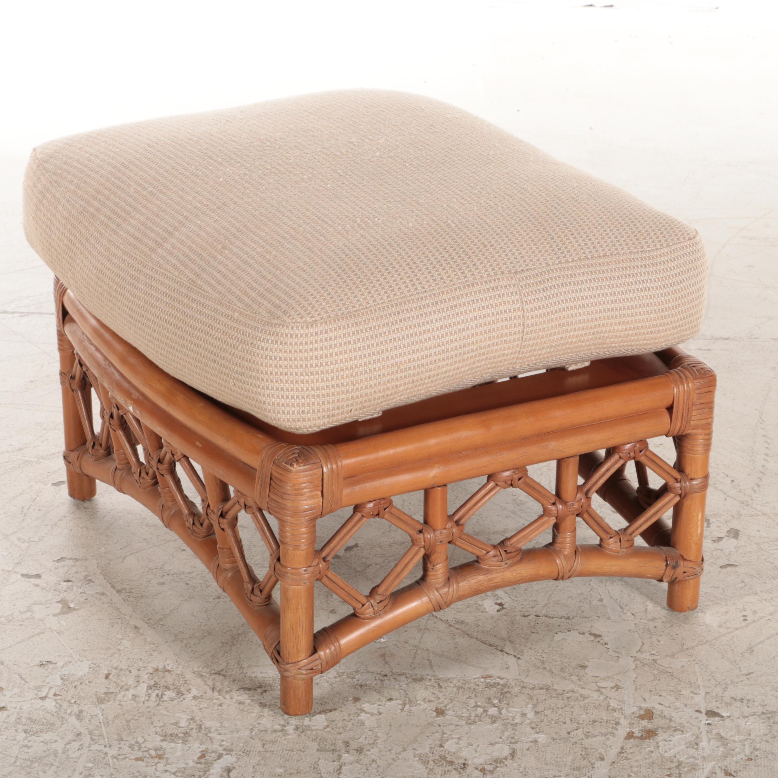 Ficks Reed Rattan Lounge Chair and Ottoman