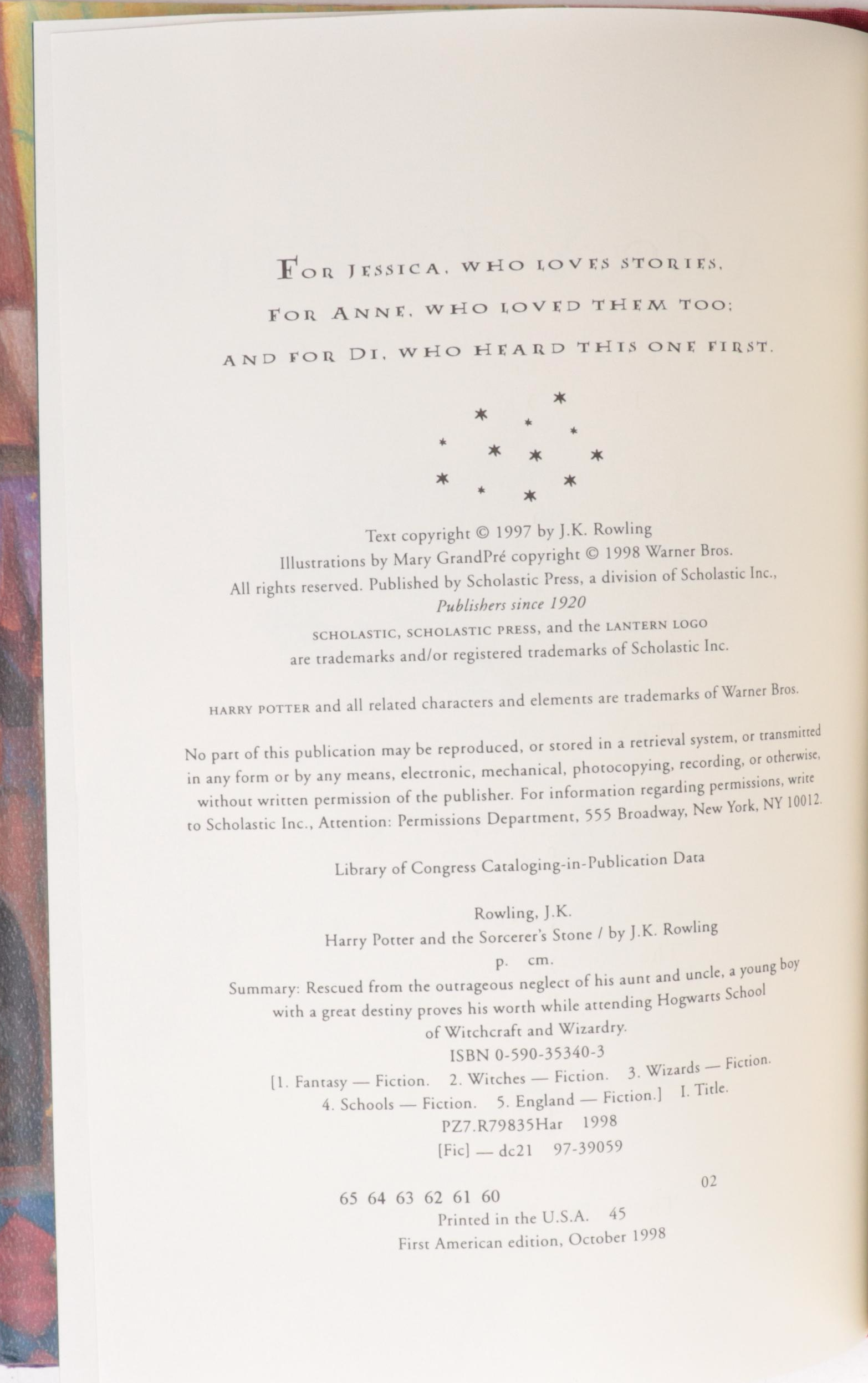 First American Edition "Harry Potter" Complete Series by J. K. Rowling