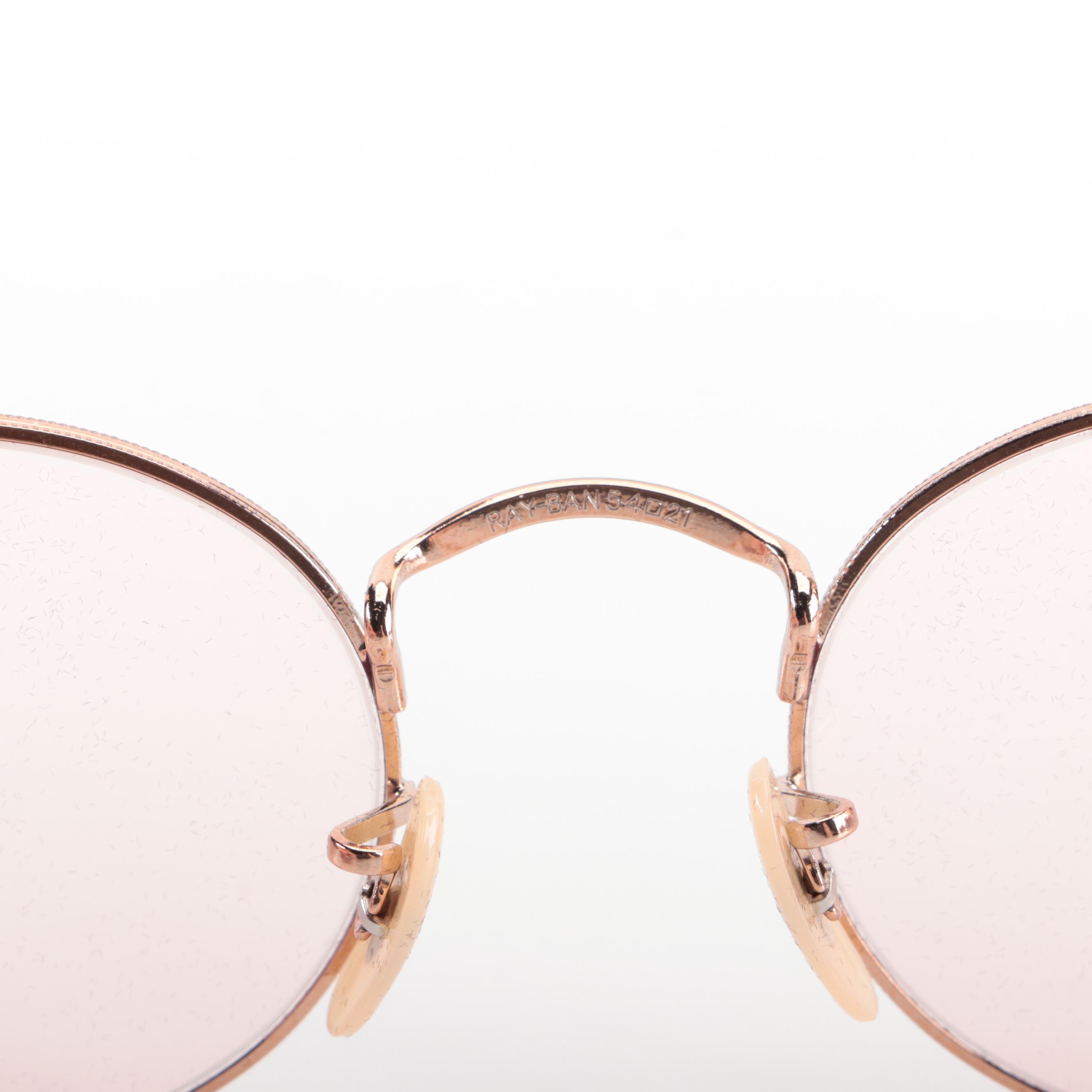 Ray-Ban RB3547-N Oval Evolve Rose Gold Tone Sunglasses with Case and Box