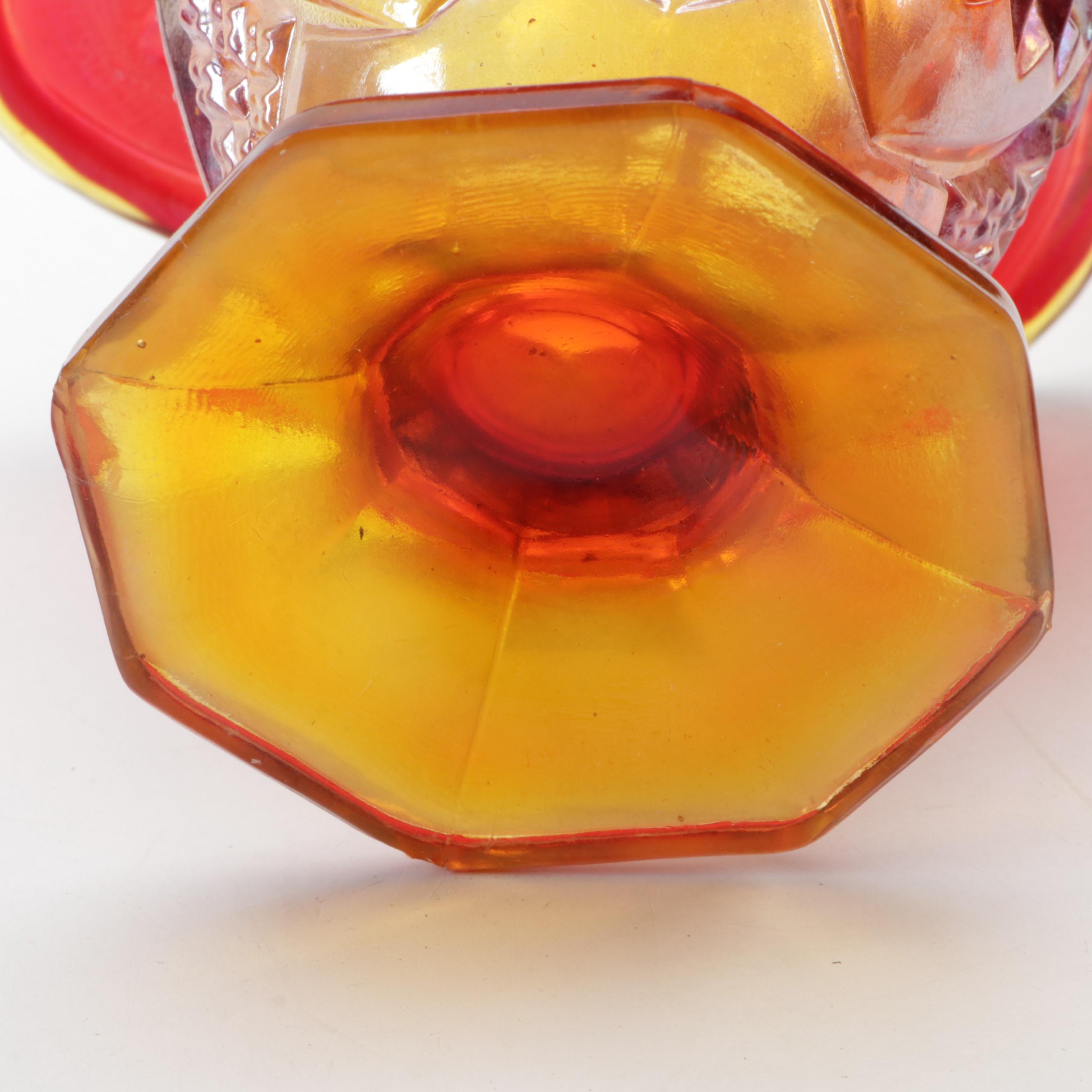 Anchor Hocking "Burple-Inspiration" Glass Bowl with Carnival and Other Art Glass