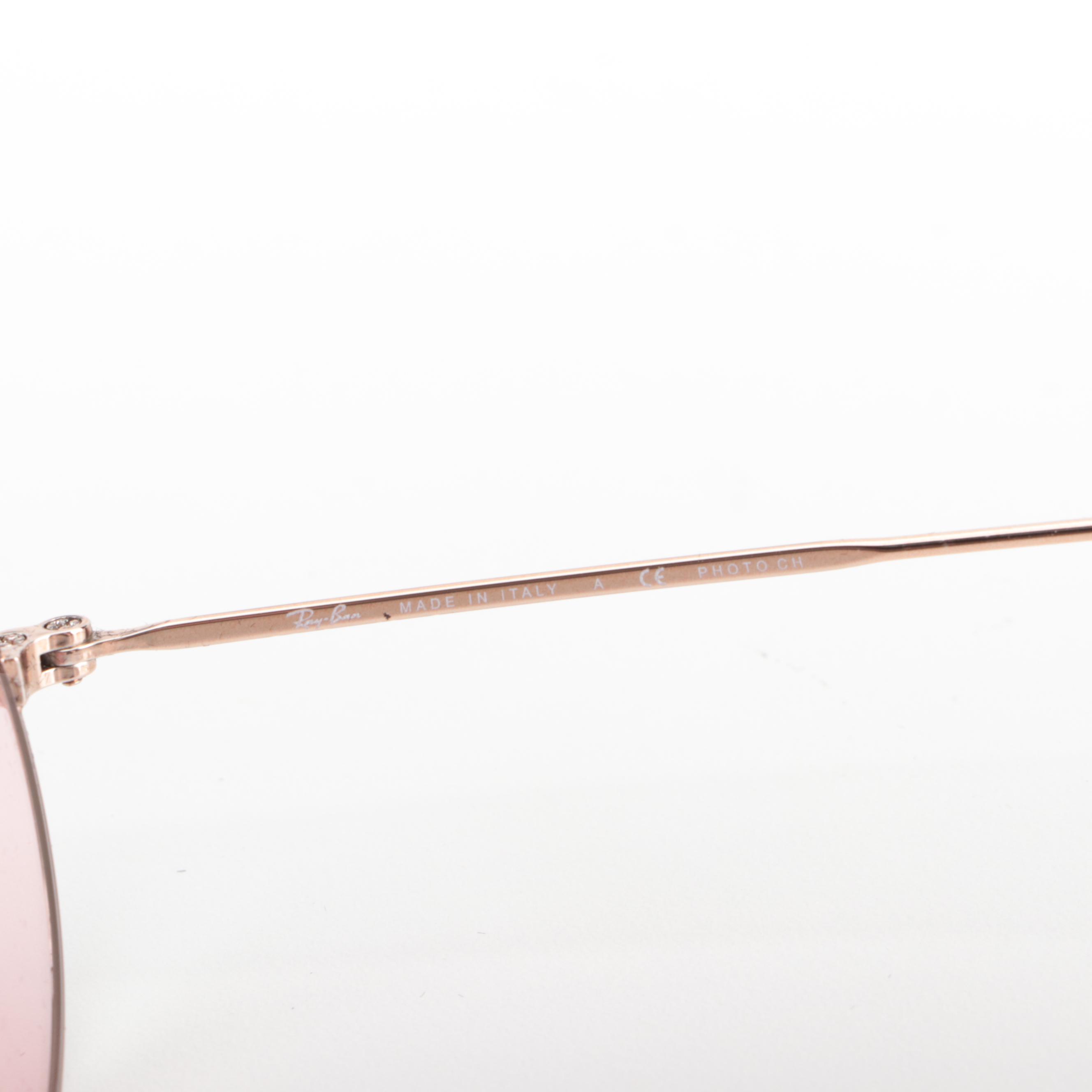 Ray-Ban RB3547-N Evolve Oval Rose Gold Tone Sunglasses with Case and Box