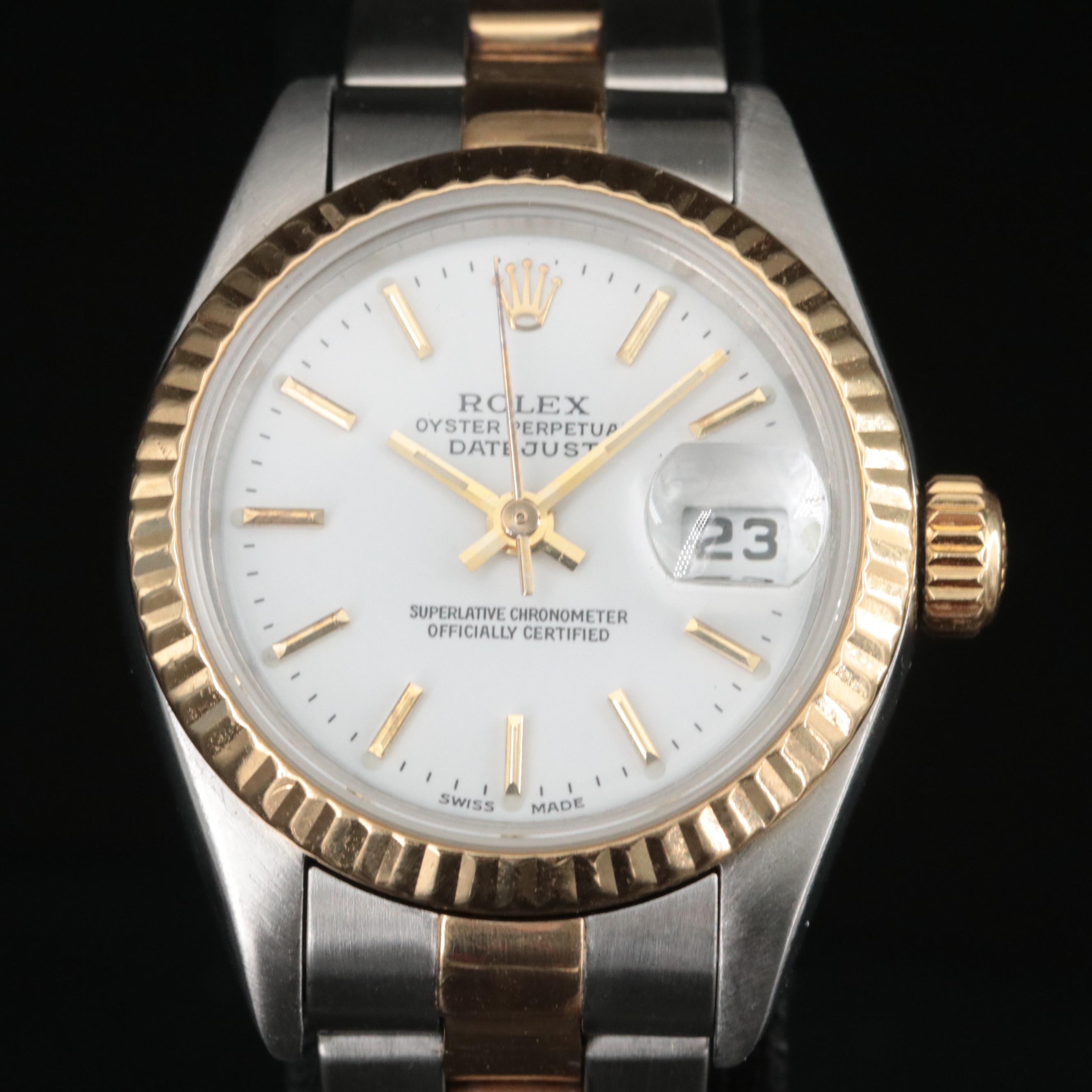1999 Rolex Stainless Steel and 18K Oyster Perpetual Datejust Watch