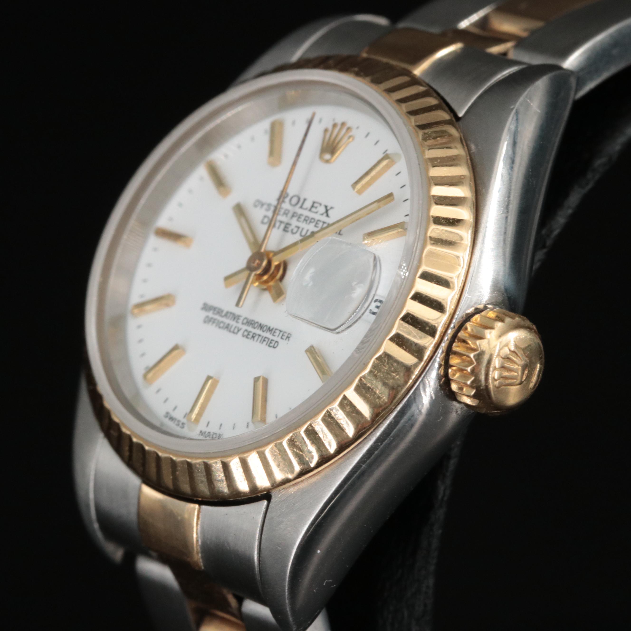 1999 Rolex Stainless Steel and 18K Oyster Perpetual Datejust Watch