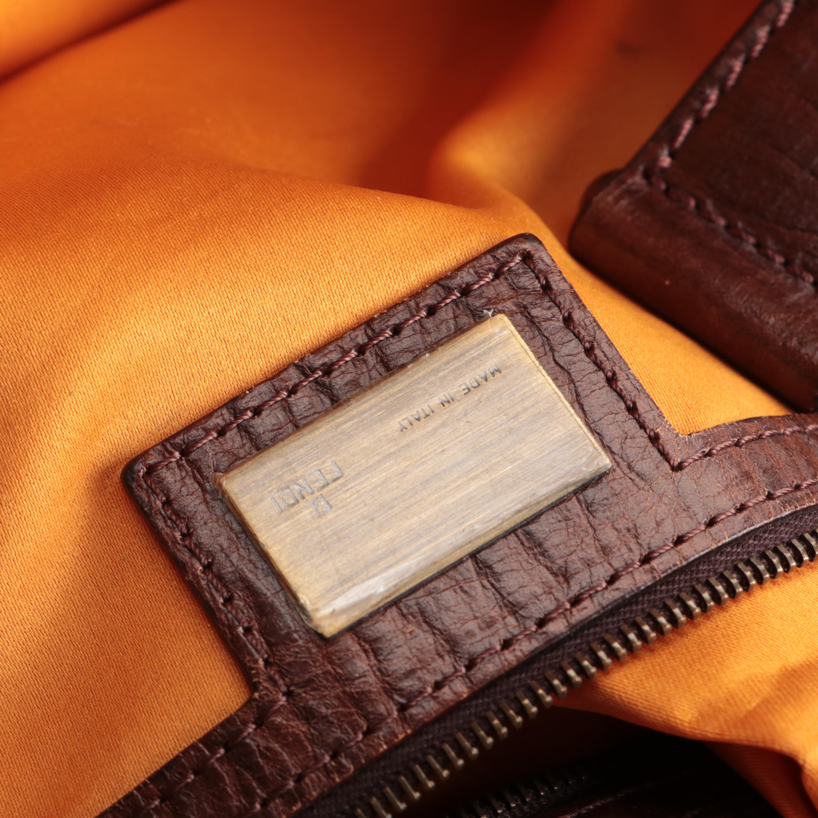 Fendi Du Jour Tote Bag in Denim and Perforated Leather Trim