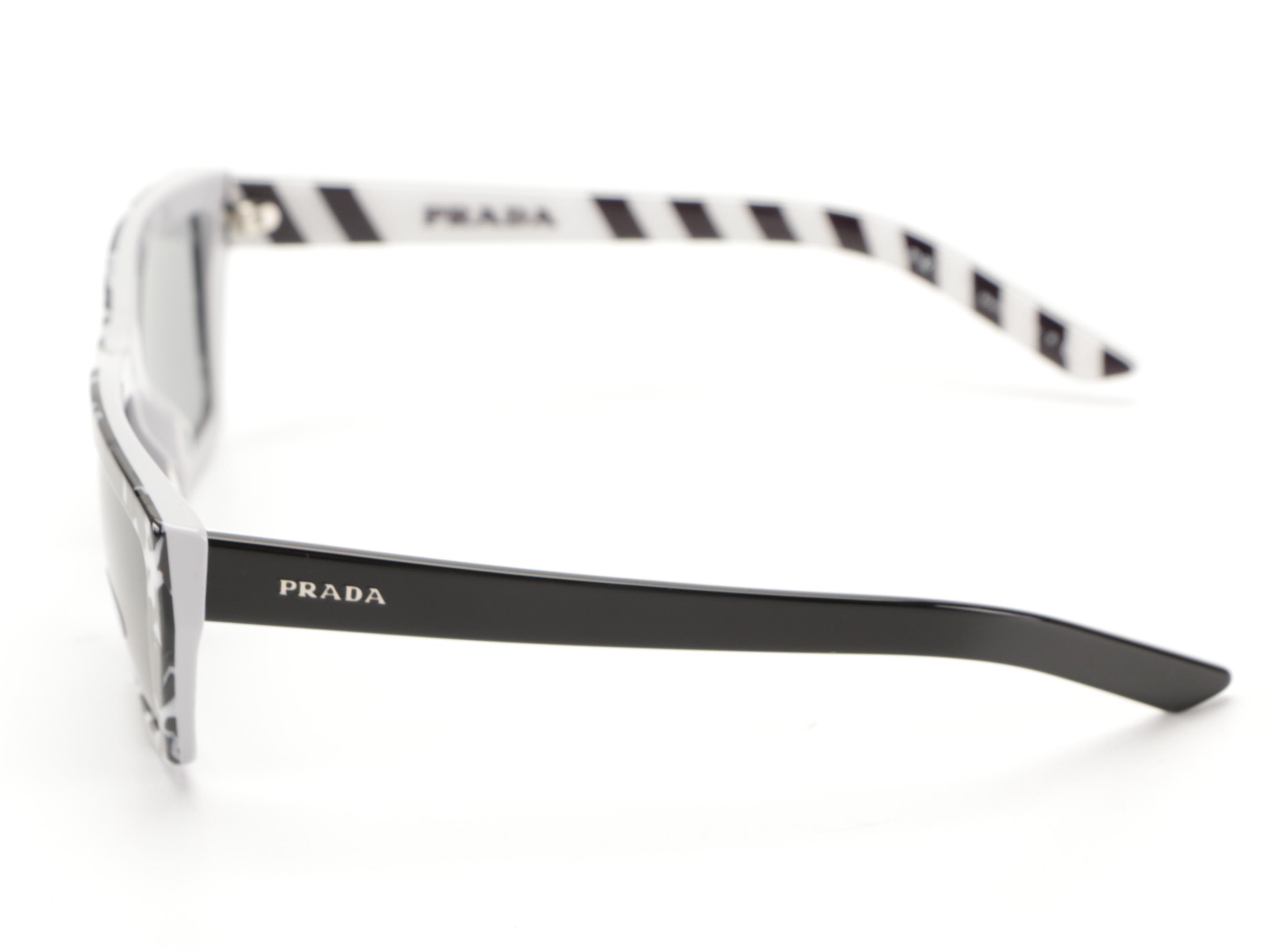 Prada SPR04V Marbled Black/White Frame Sunglasses with Case and Box
