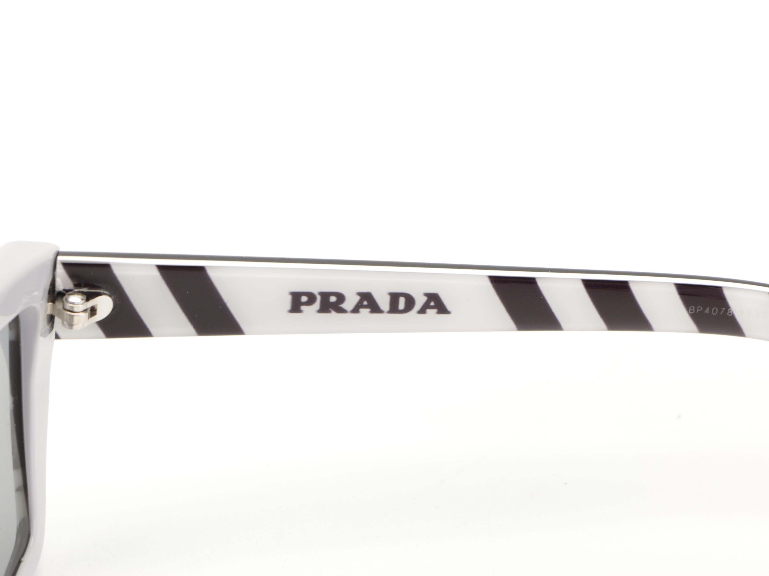 Prada SPR04V Marbled Black/White Frame Sunglasses with Case and Box