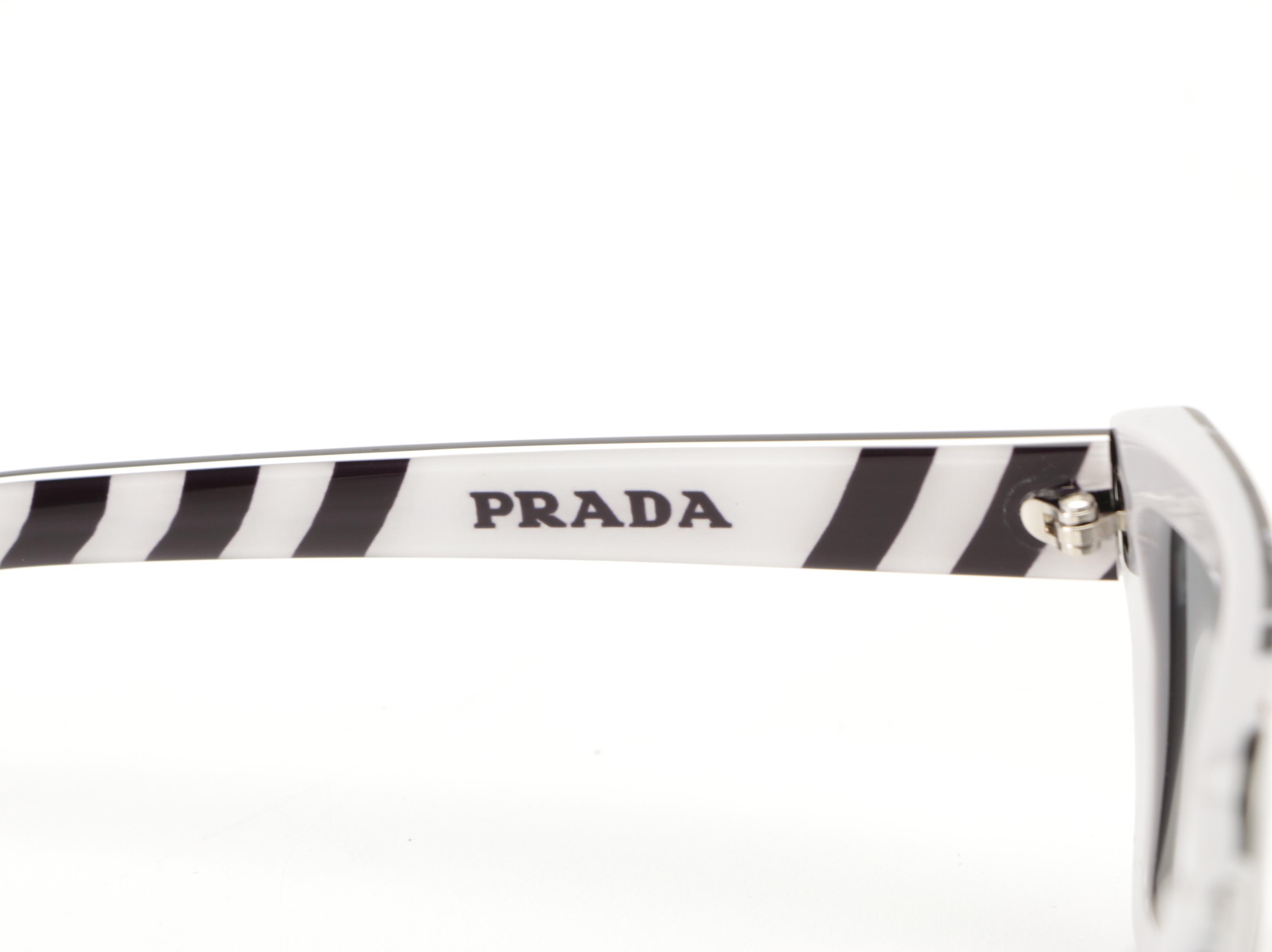 Prada SPR04V Marbled Black/White Frame Sunglasses with Case and Box