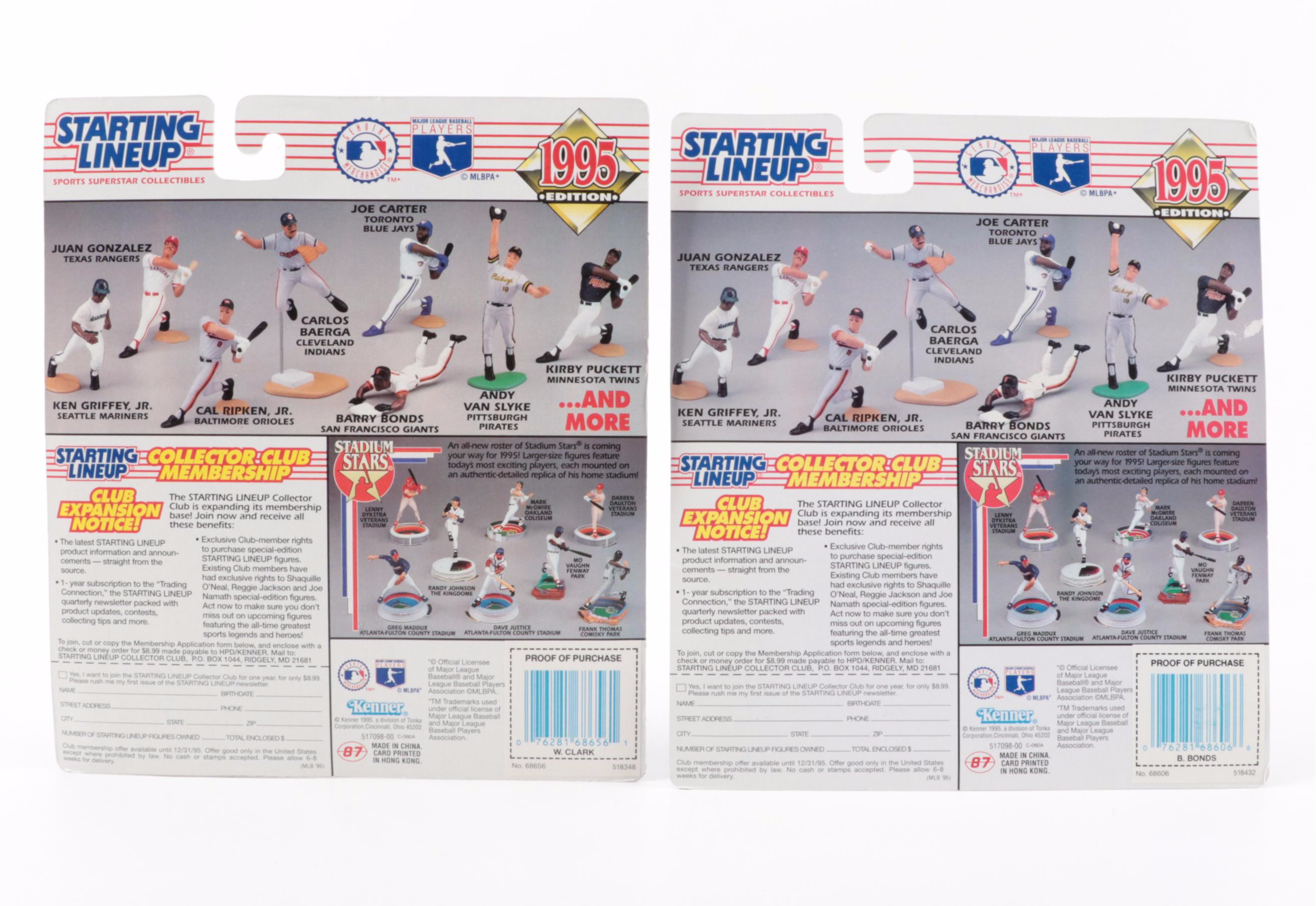 Kenner Starting Lineup Jim Abbott, Mike Piazza and Other Baseball Figures