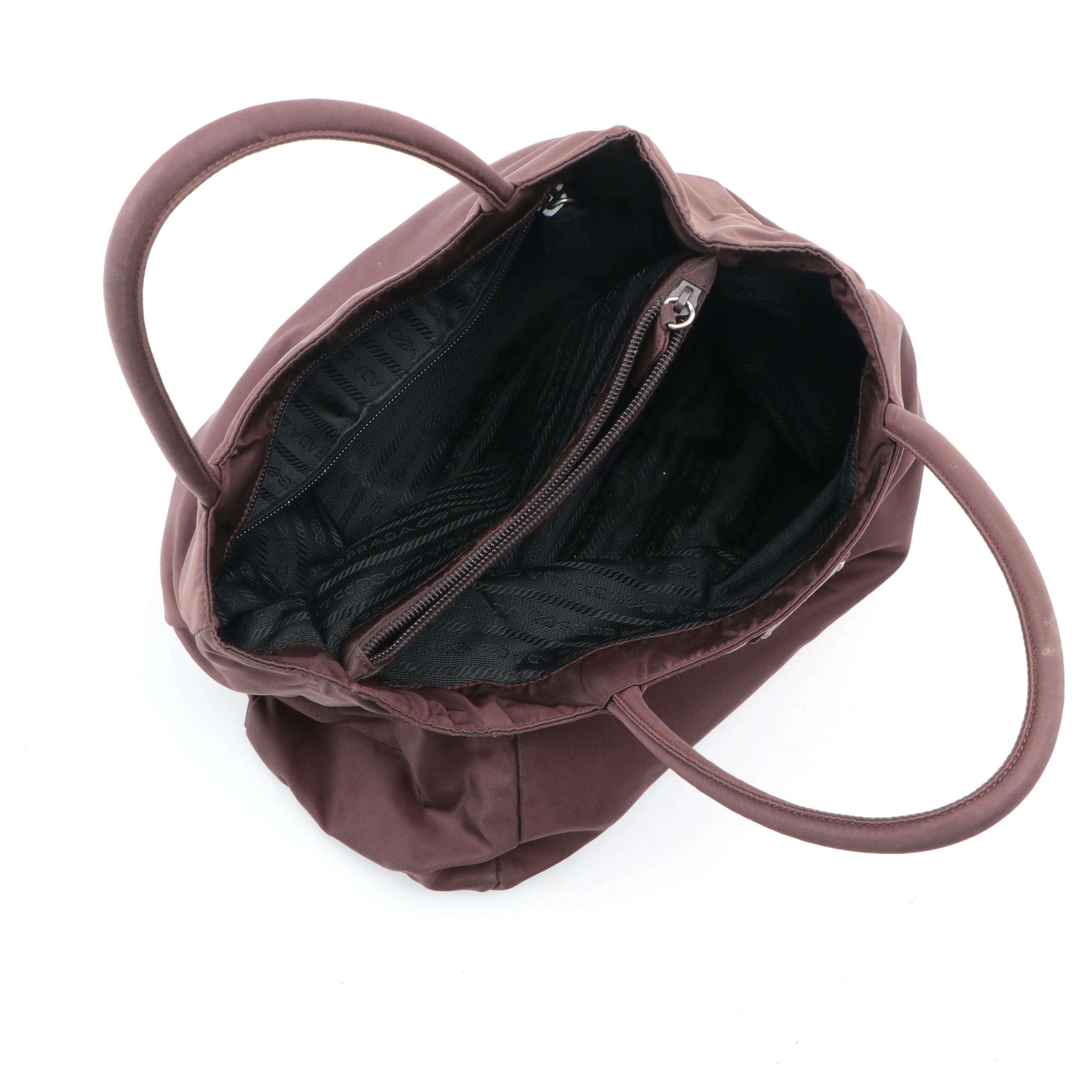 Prada Small Brown Tessuto Nylon Tote Bag
