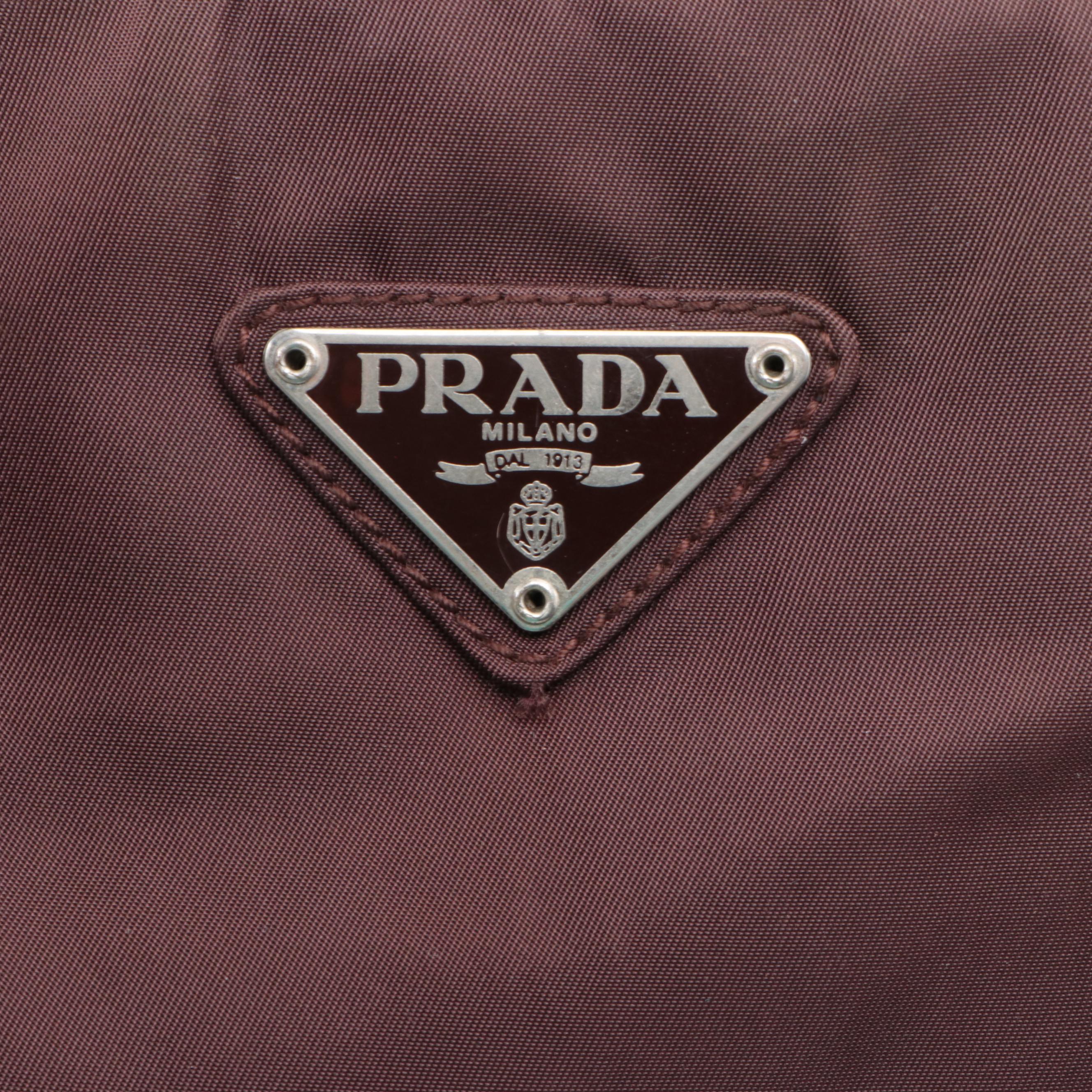 Prada Small Brown Tessuto Nylon Tote Bag