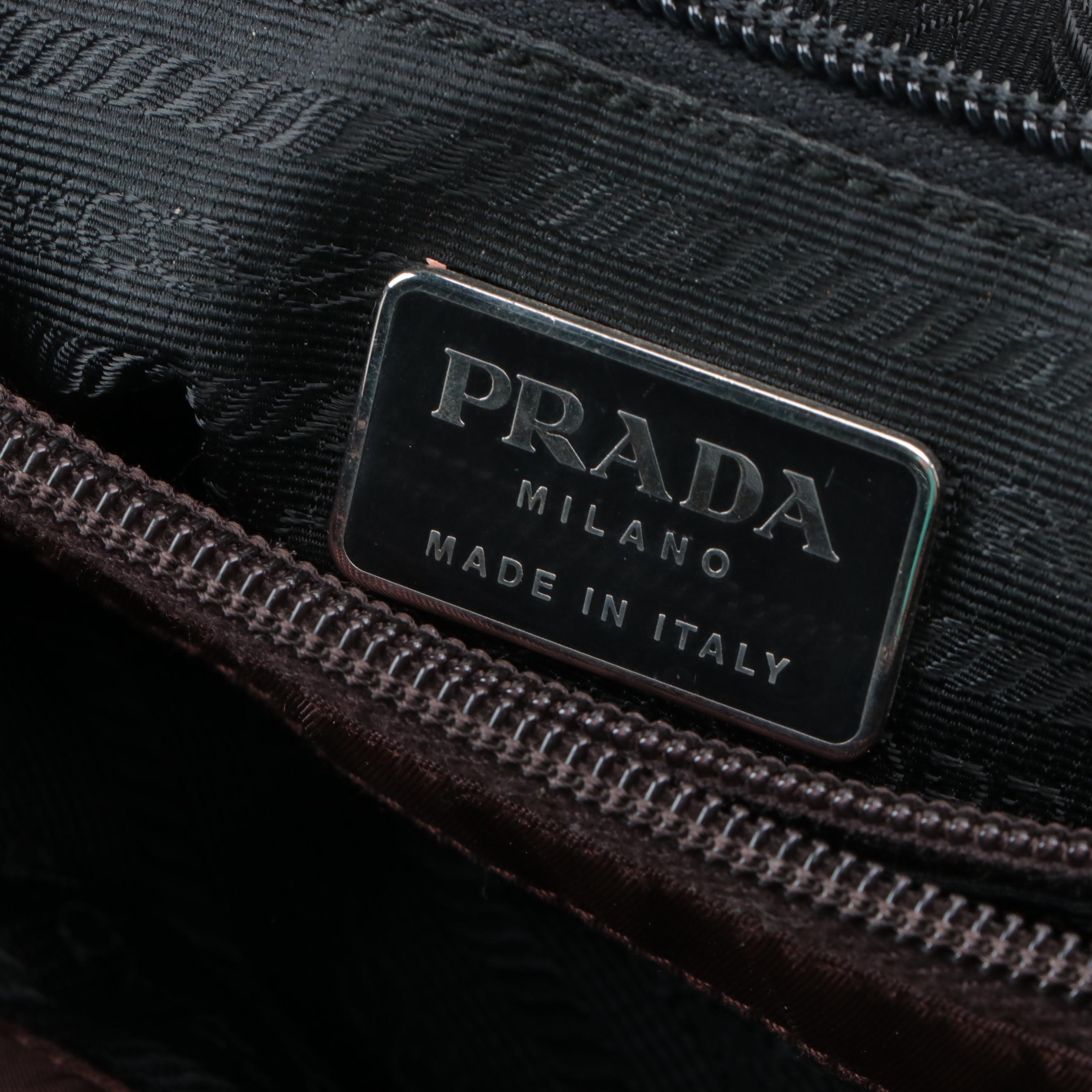 Prada Small Brown Tessuto Nylon Tote Bag