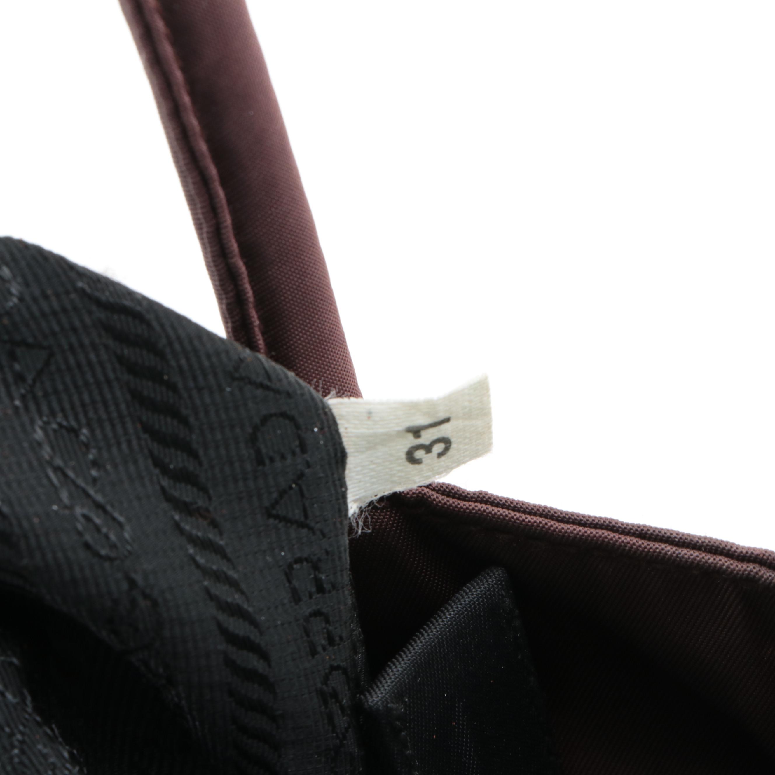 Prada Small Brown Tessuto Nylon Tote Bag