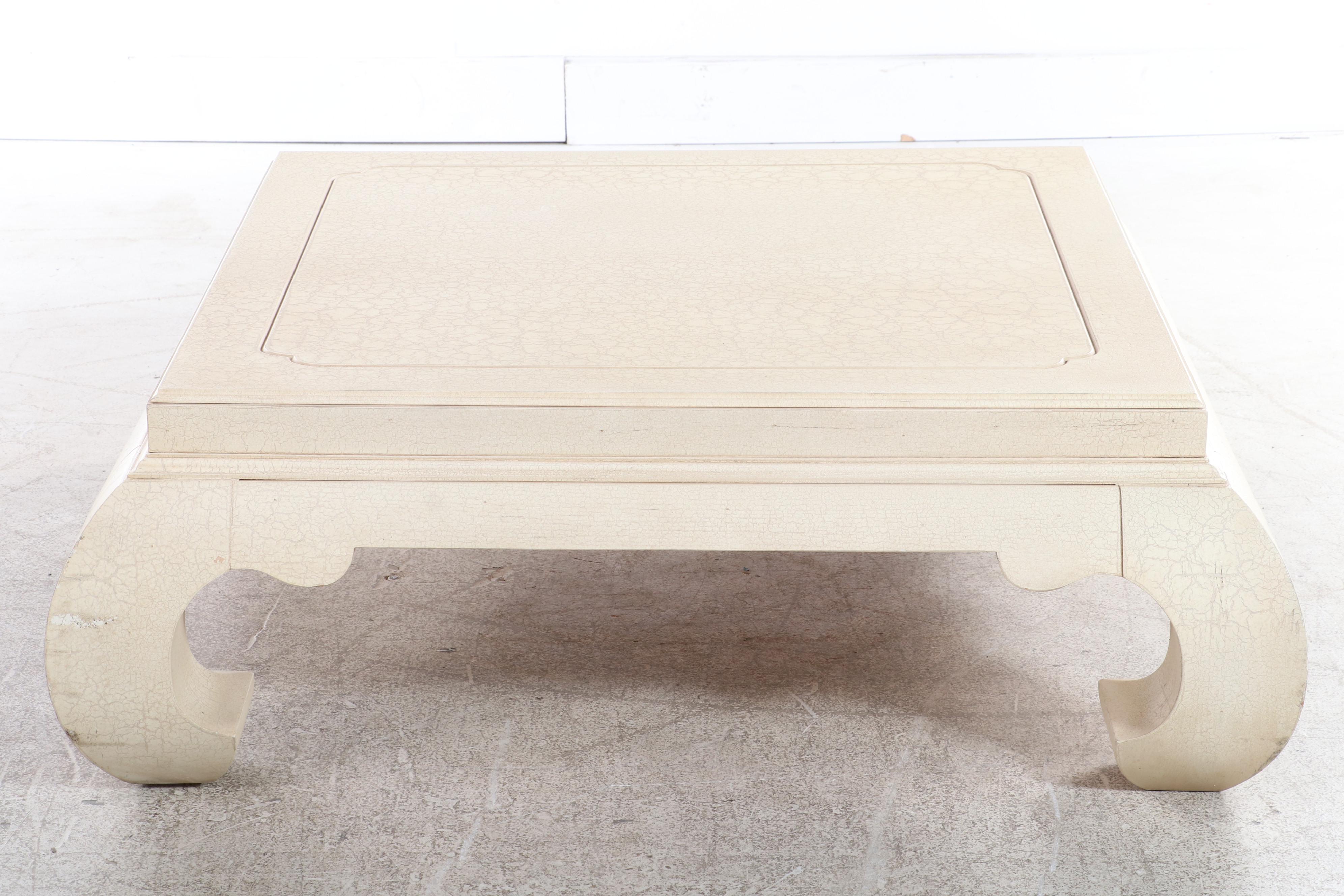 Lane Chinese Style Cream-Painted Coffee Table, Late 20th Century
