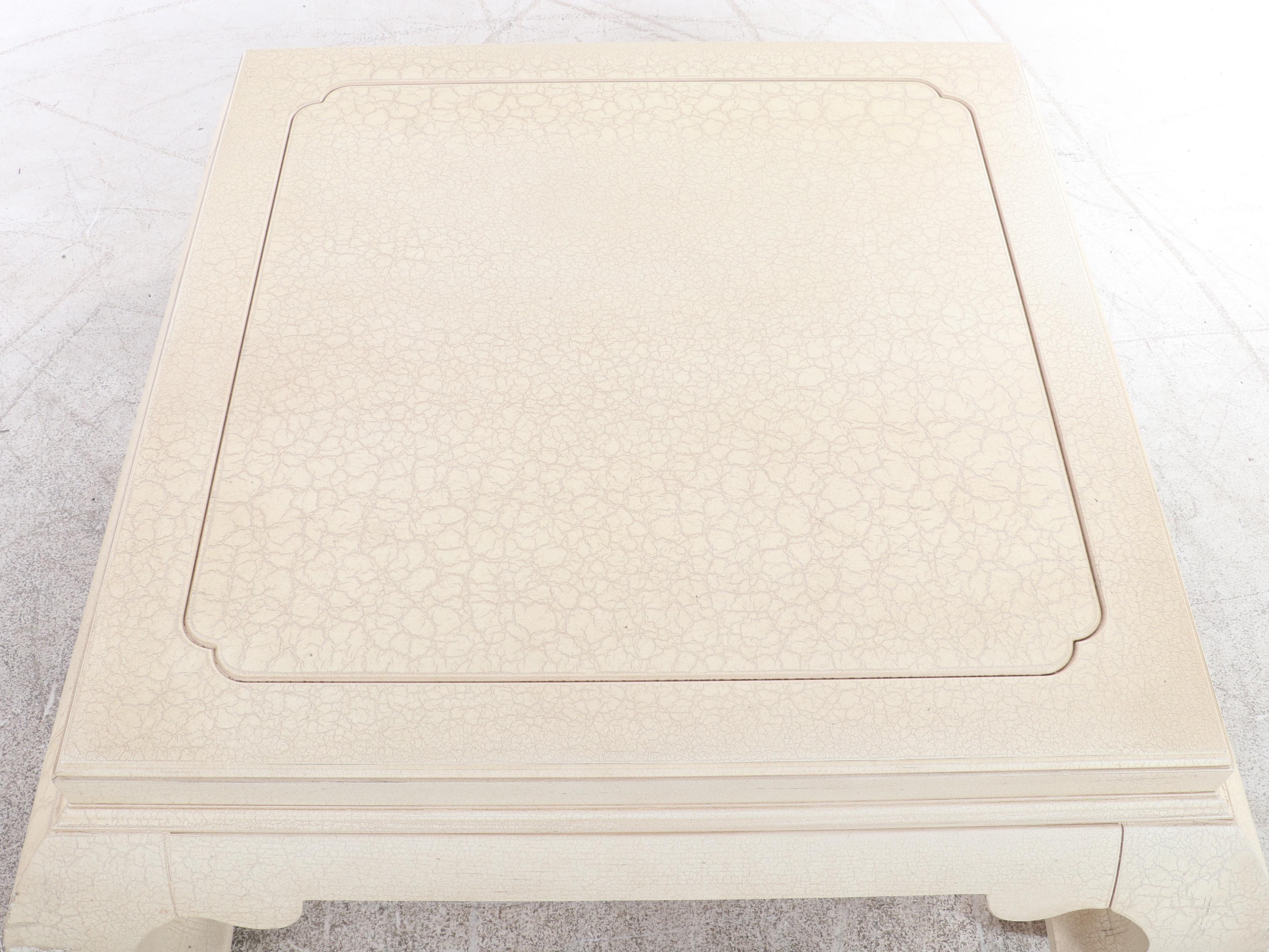Lane Chinese Style Cream-Painted Coffee Table, Late 20th Century
