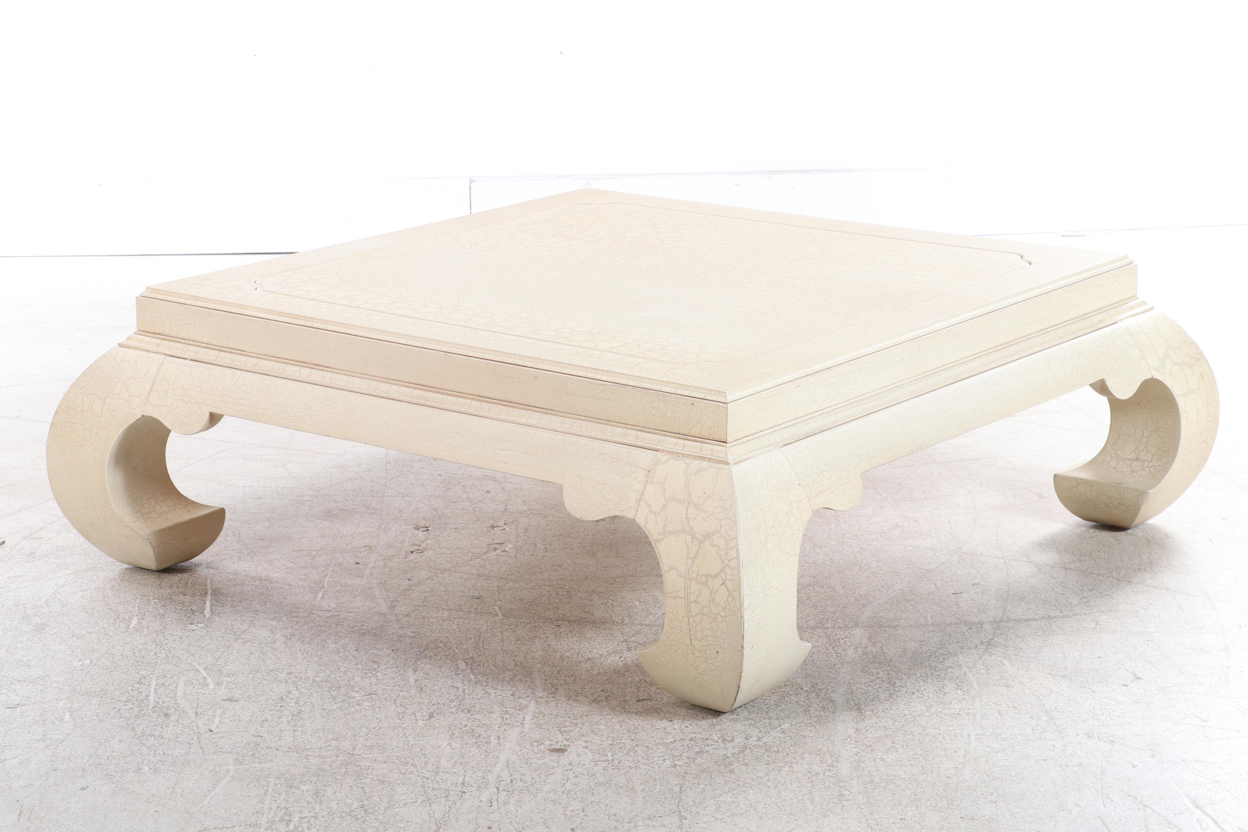 Lane Chinese Style Cream-Painted Coffee Table, Late 20th Century
