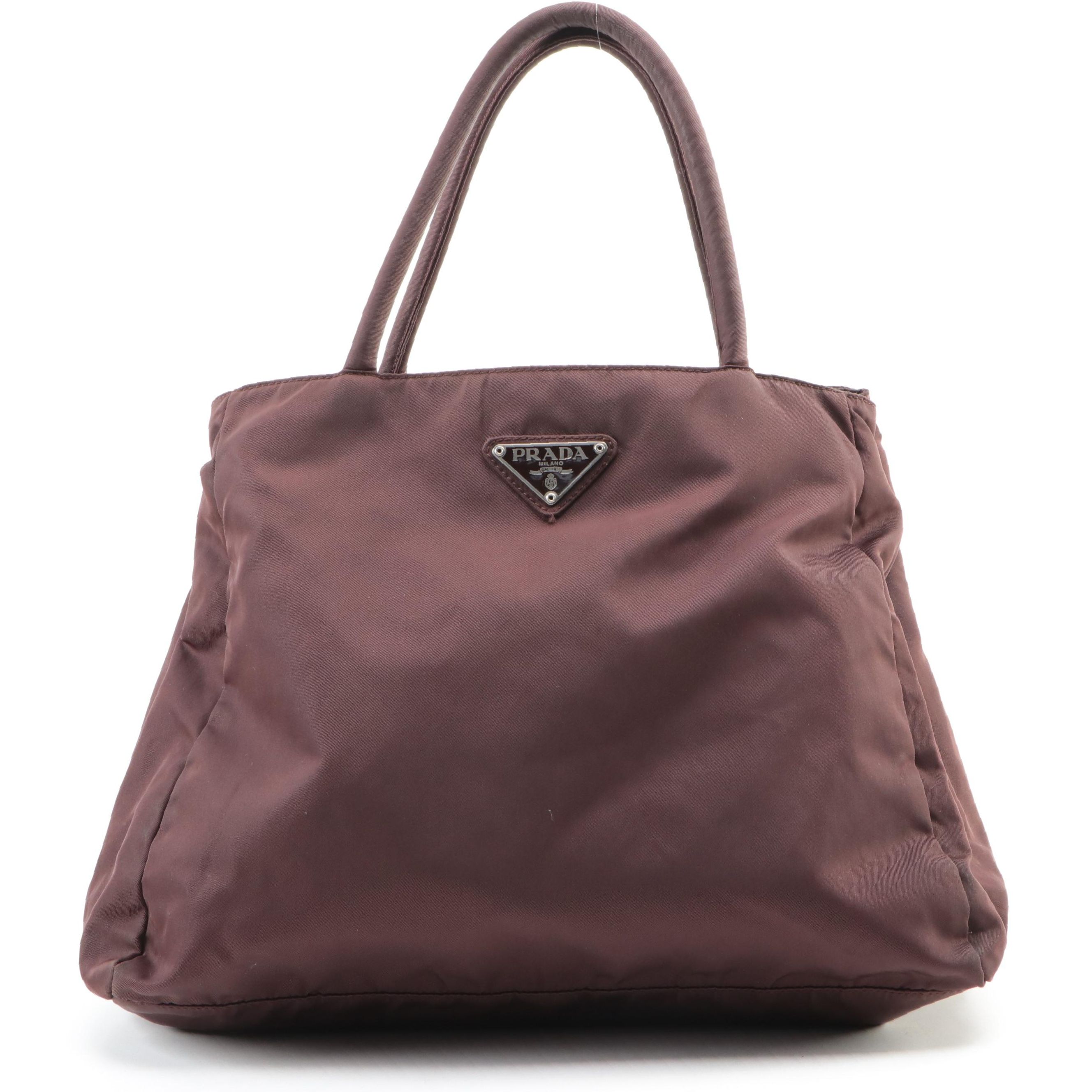 Prada Small Brown Tessuto Nylon Tote Bag