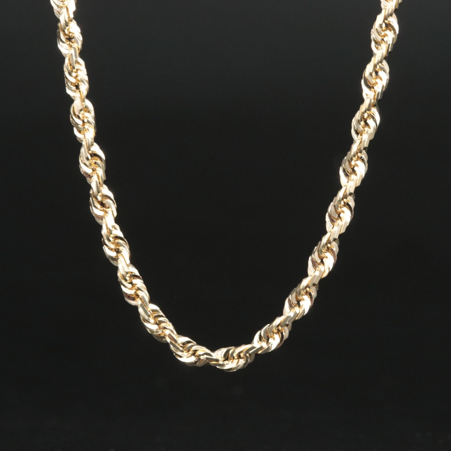 14K Rope Chain Necklace