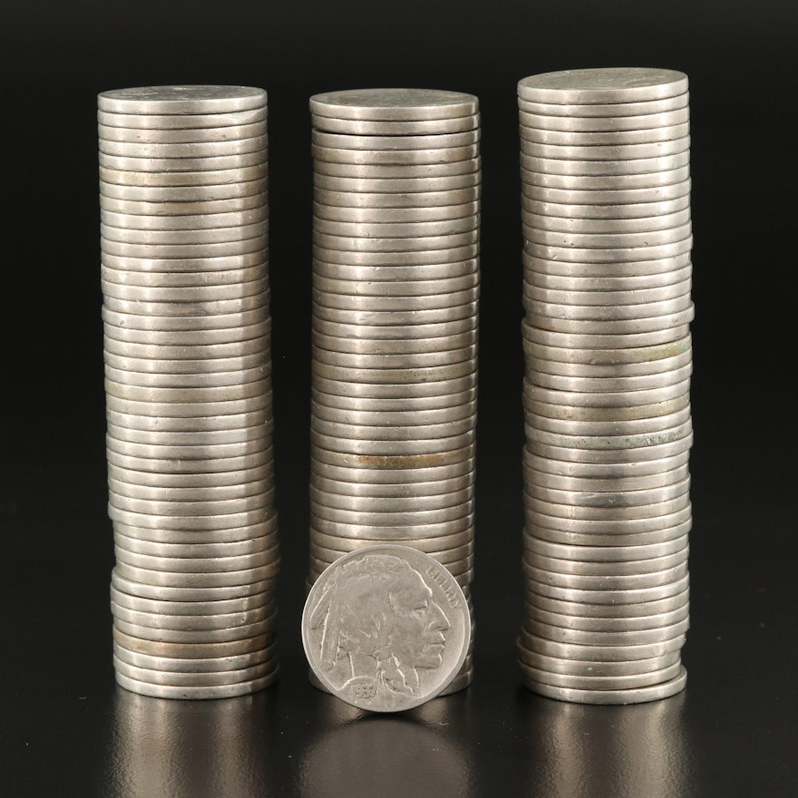 Group of 145 Buffalo Nickels with Legible Dates