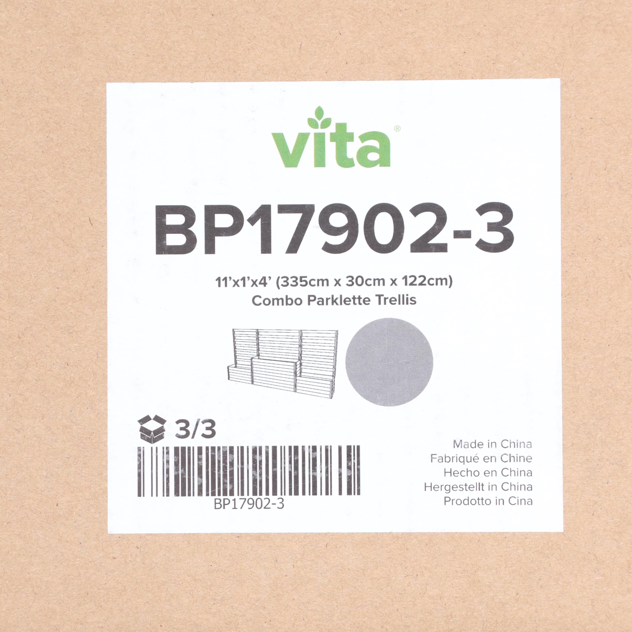 Vita "Urbana" 11' Parklette Combo Planter with Trellis