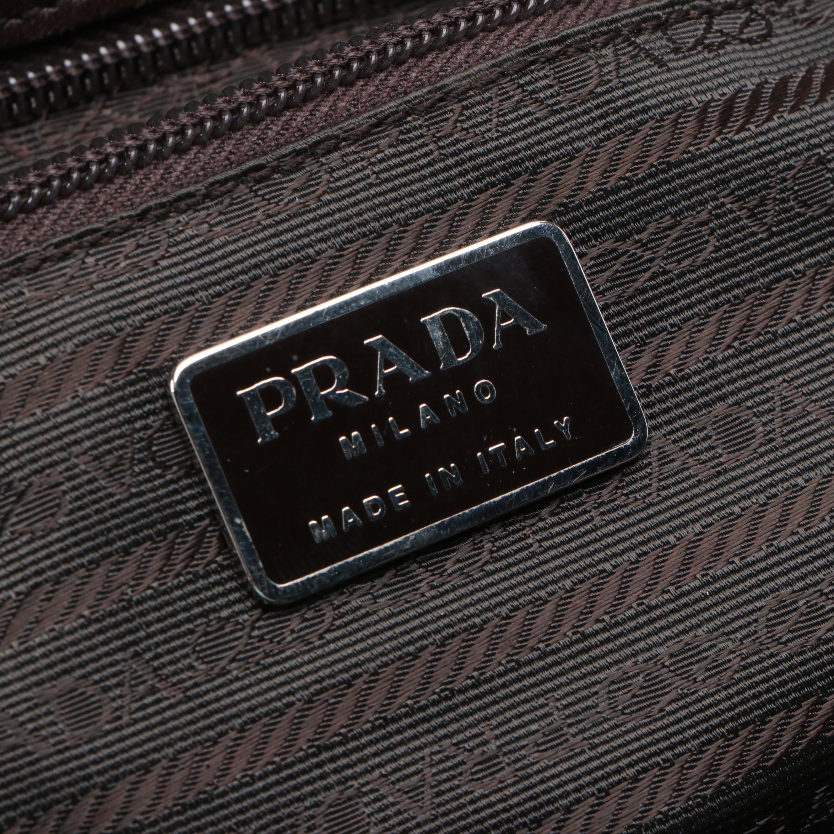 Prada Horizontal Tote Bag in Brown Leather
