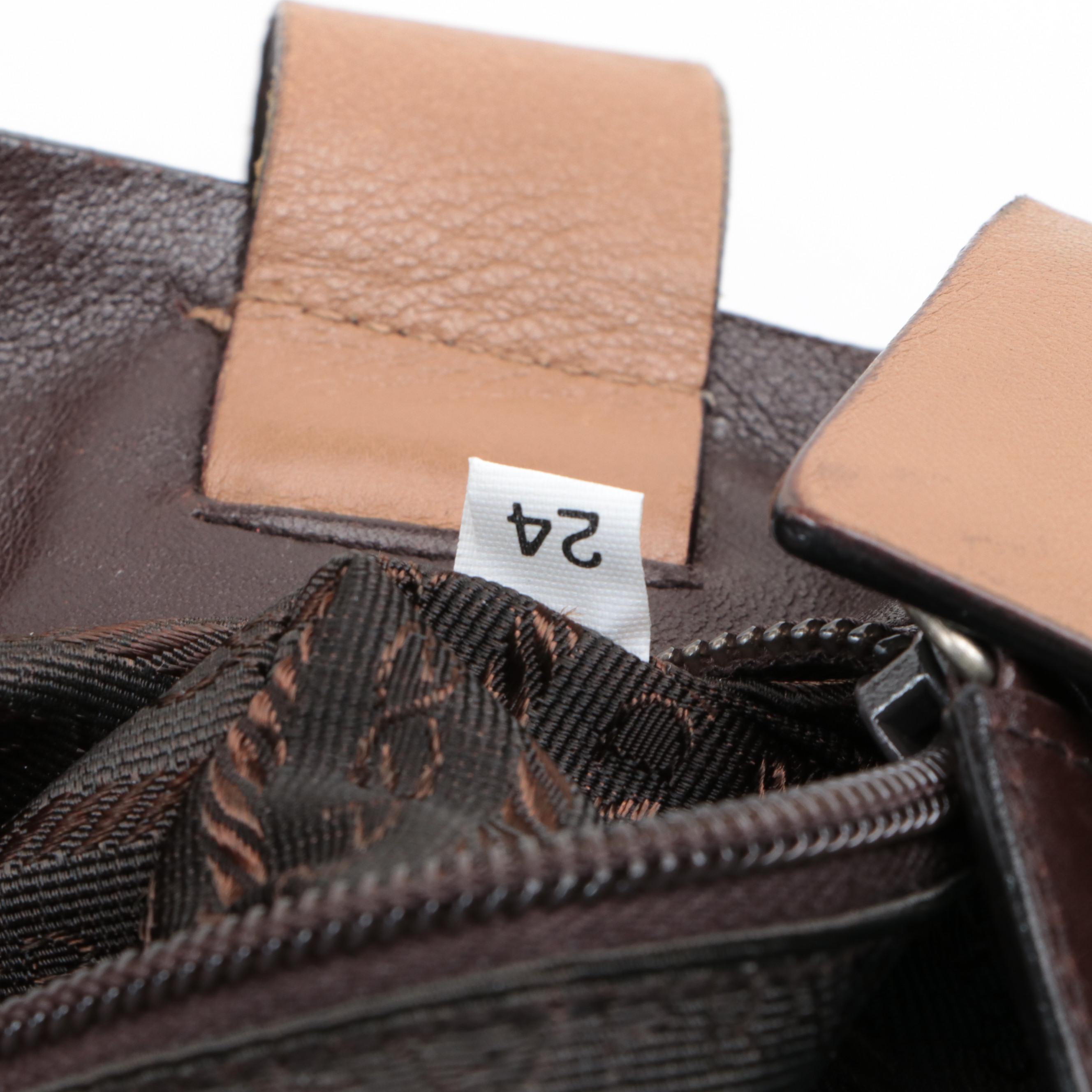 Prada Horizontal Tote Bag in Brown Leather