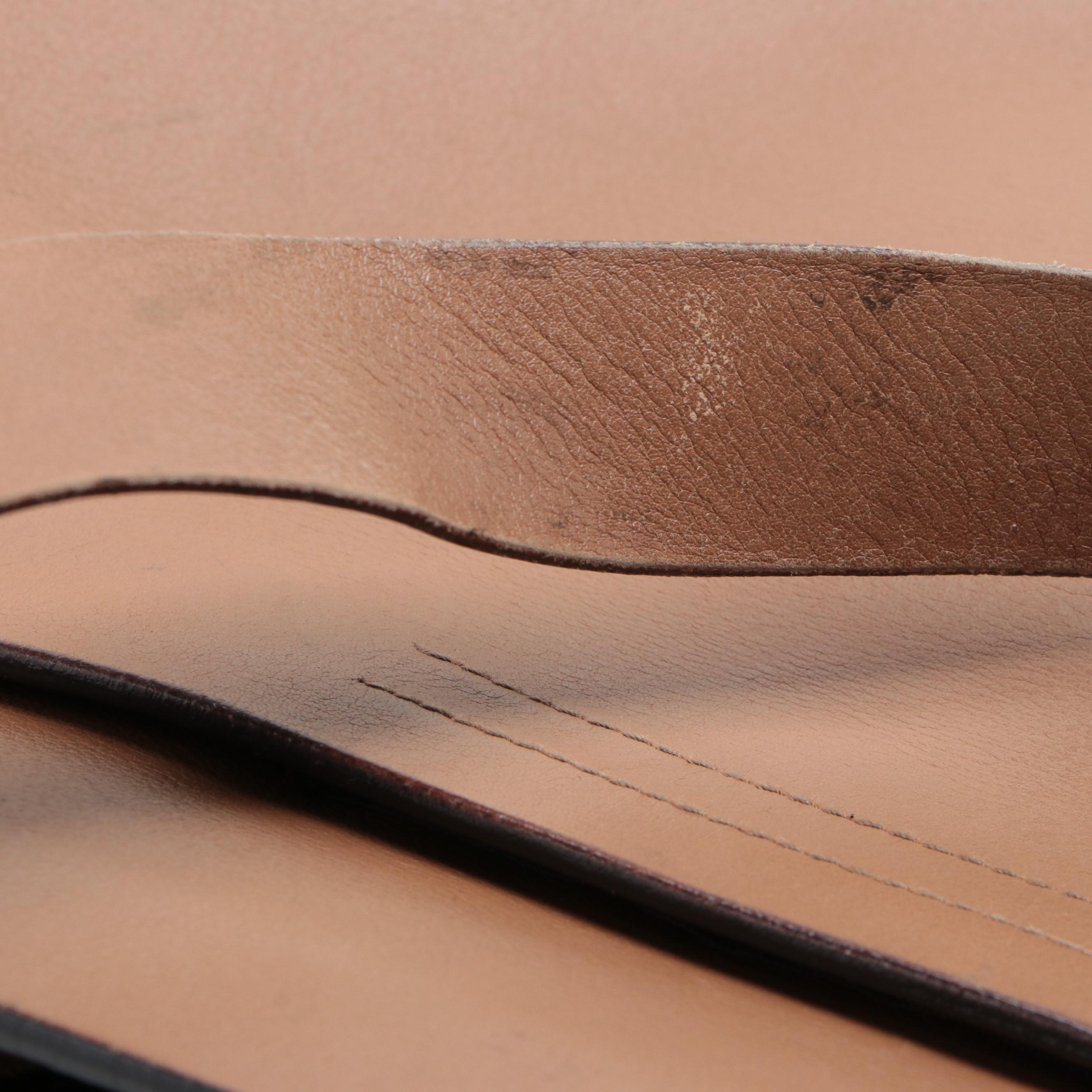 Prada Horizontal Tote Bag in Brown Leather