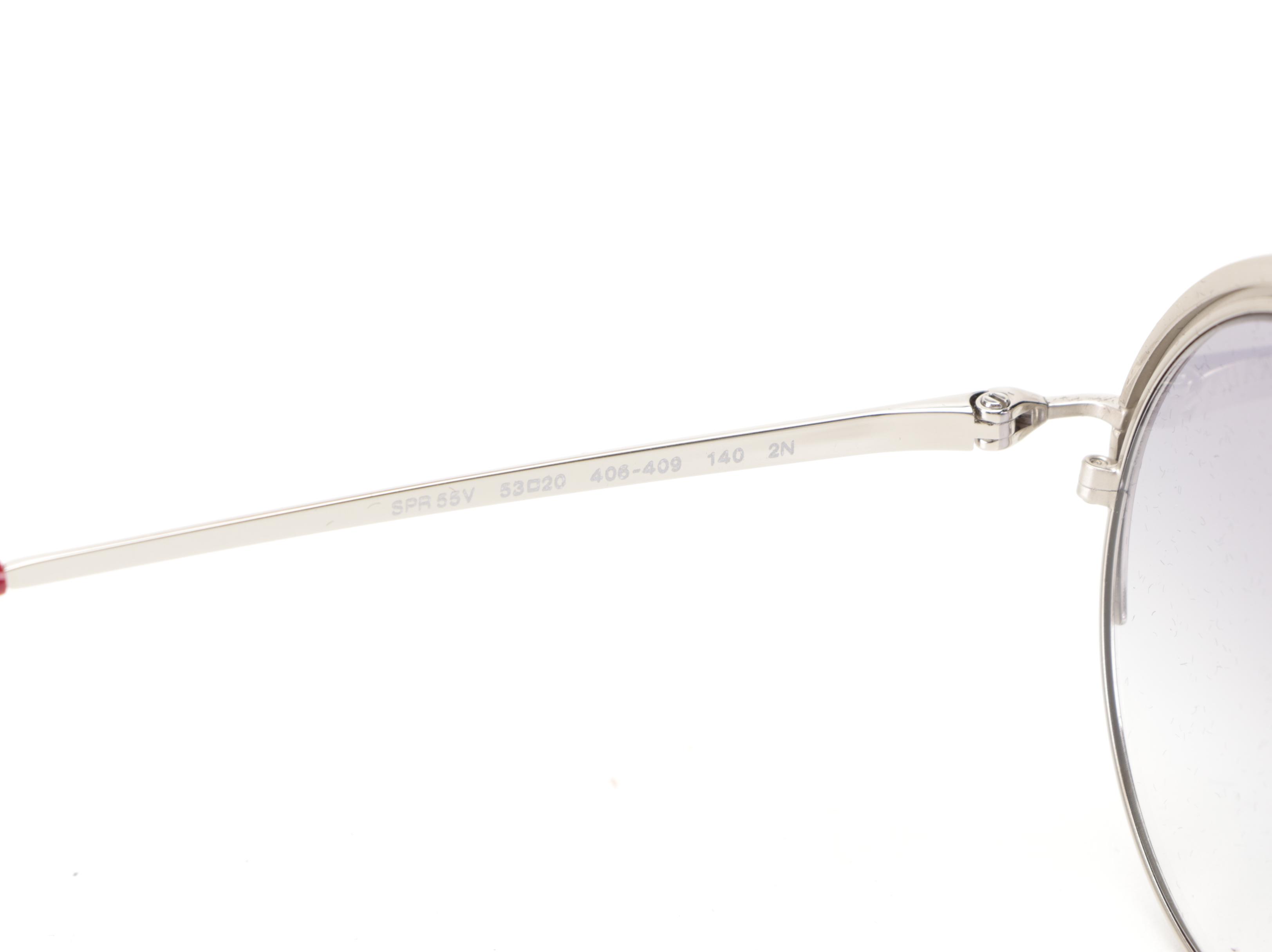 Prada SPR 55V Round Wire Sunglasses with Case and Box