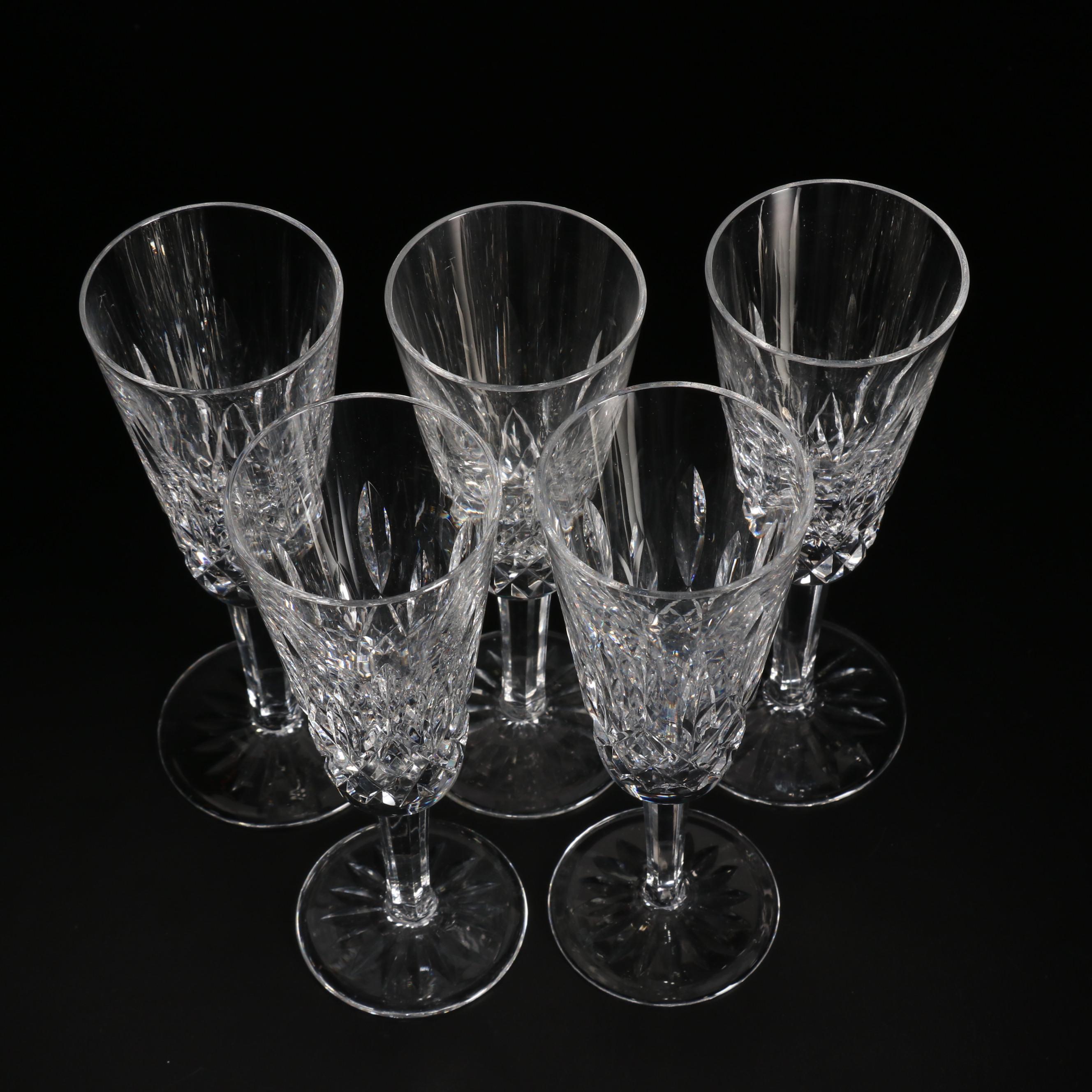 Waterford "Lismore" Cut Crystal Champagne Flutes
