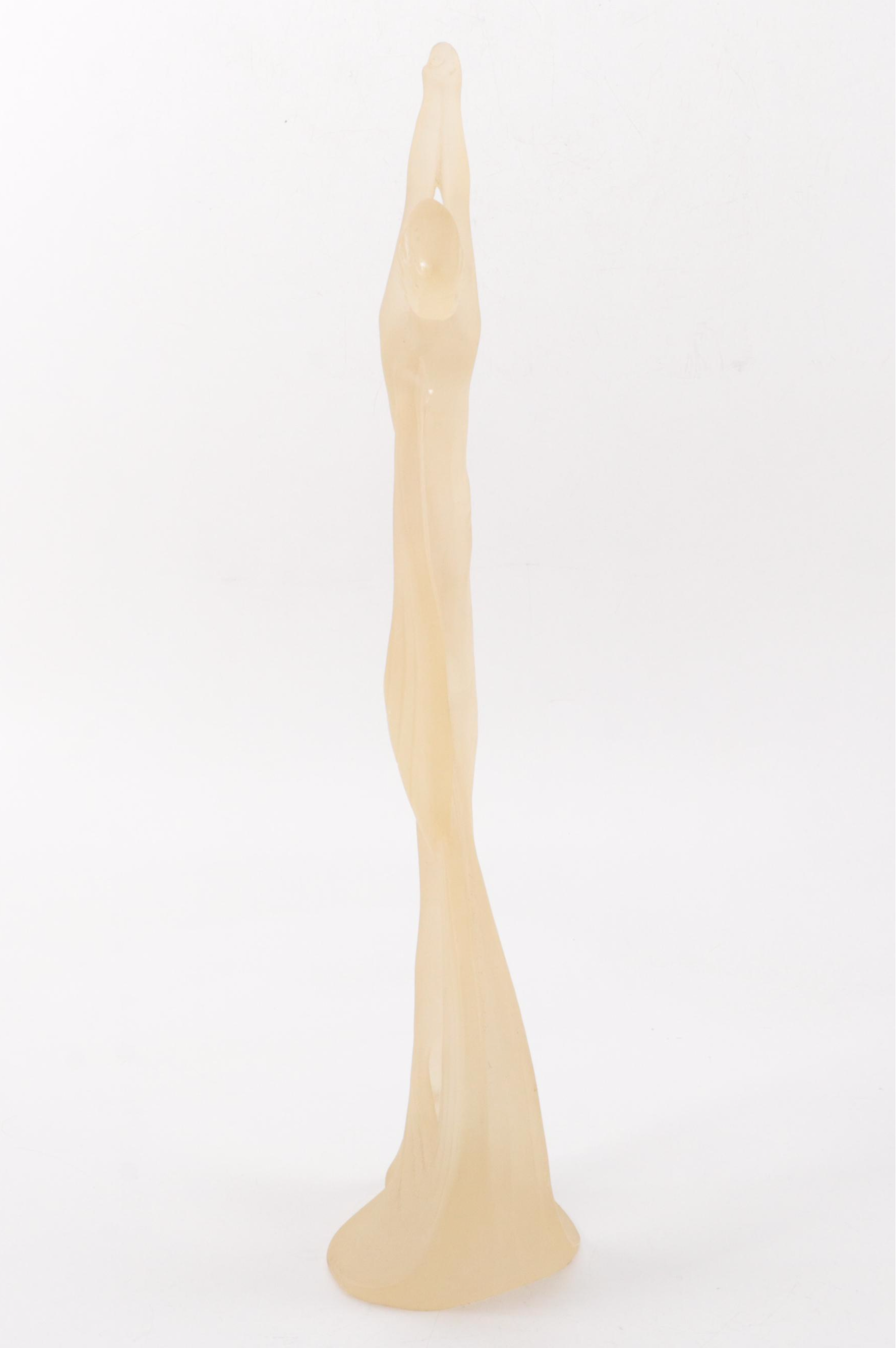 Art Deco Style Frosted Cast Resin Nude Figural Statuette