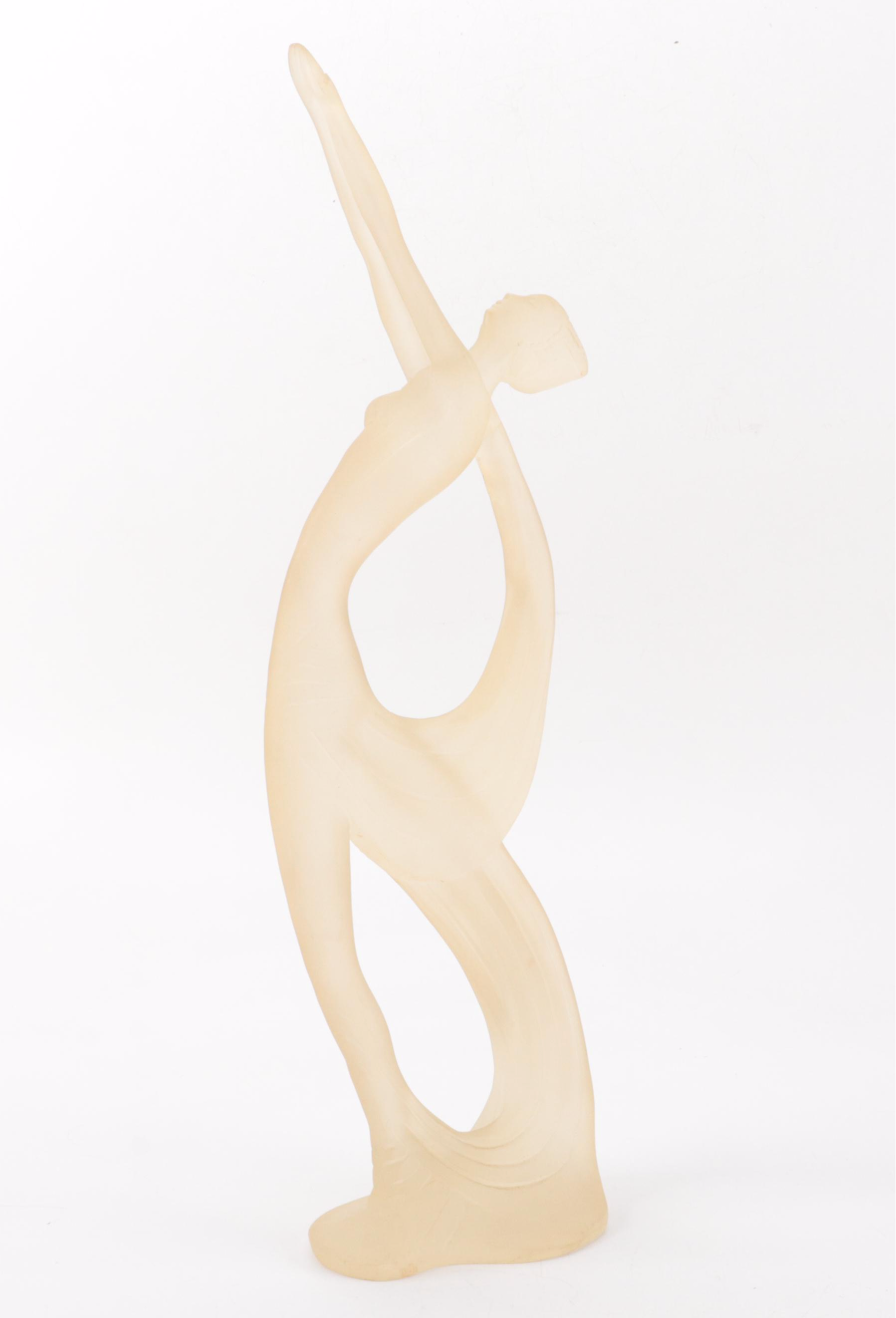Art Deco Style Frosted Cast Resin Nude Figural Statuette