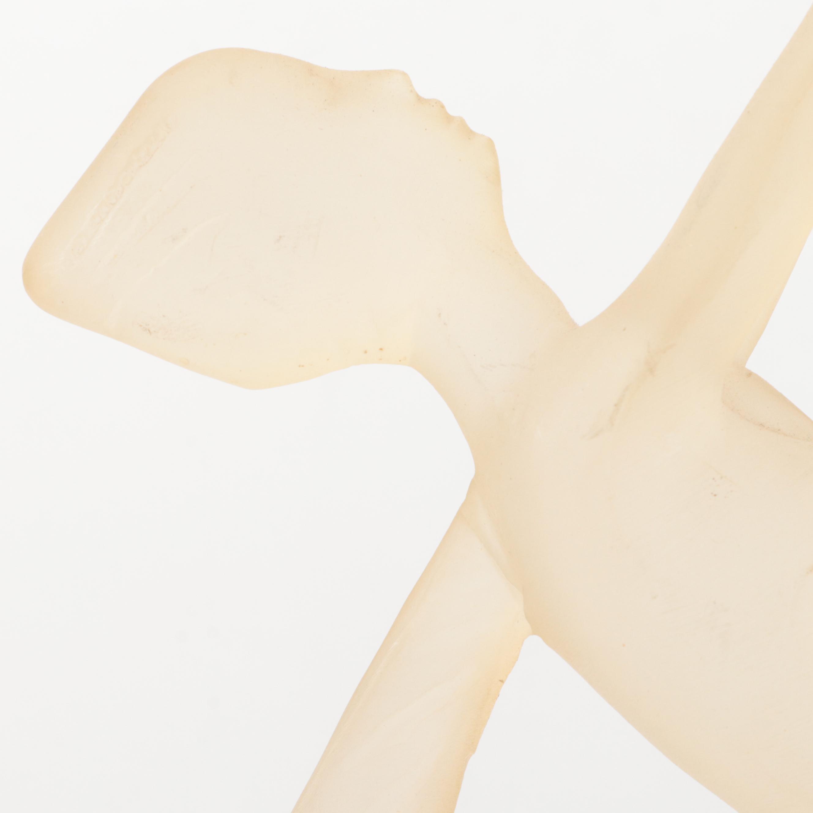 Art Deco Style Frosted Cast Resin Nude Figural Statuette