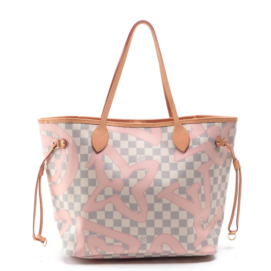 Louis Vuitton Neverfull MM Tote in Damier Azur Tahitienne Canvas and Leather