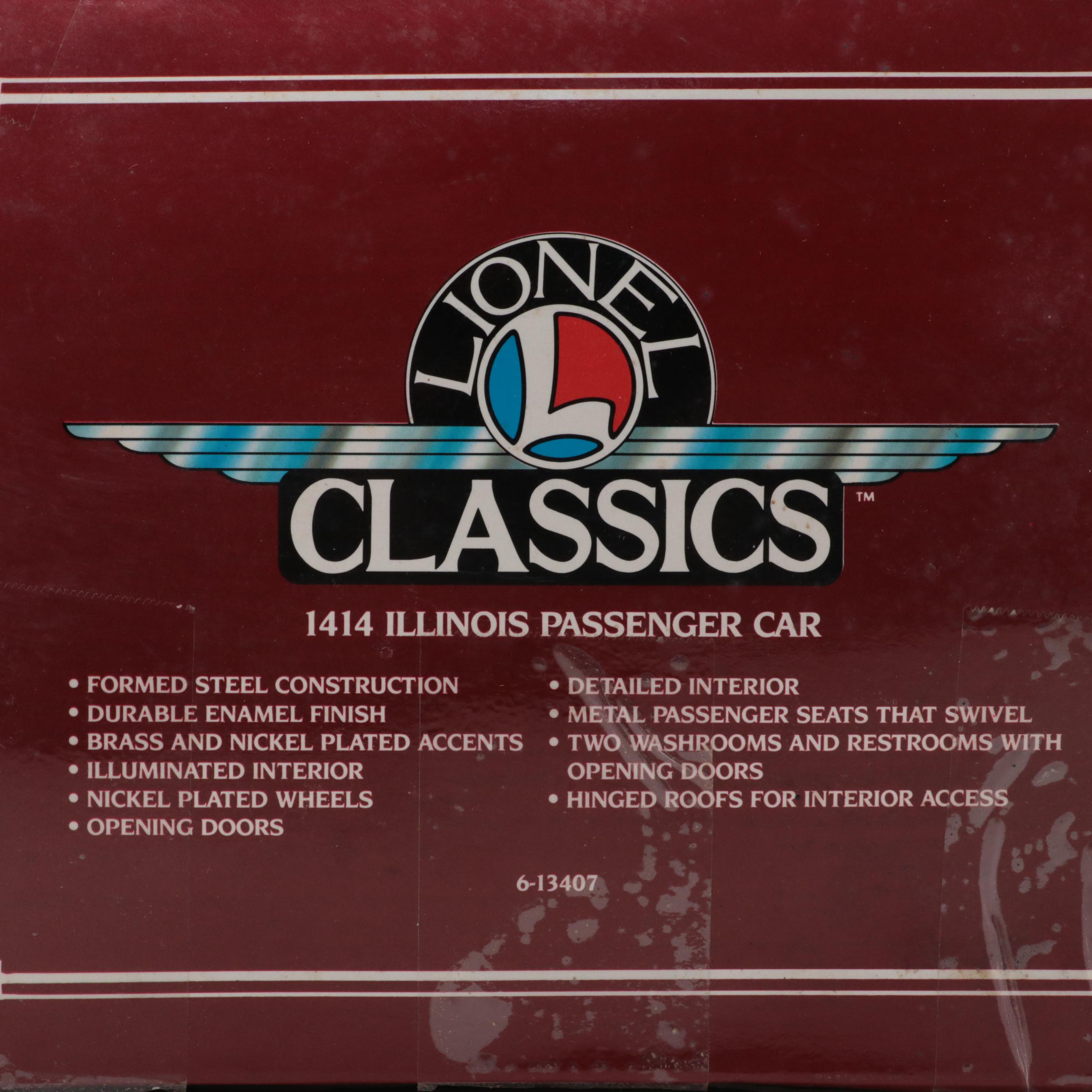 Lionel Classics Standard Gauge 6-13407 1414 Illinois Passenger Car Model Train