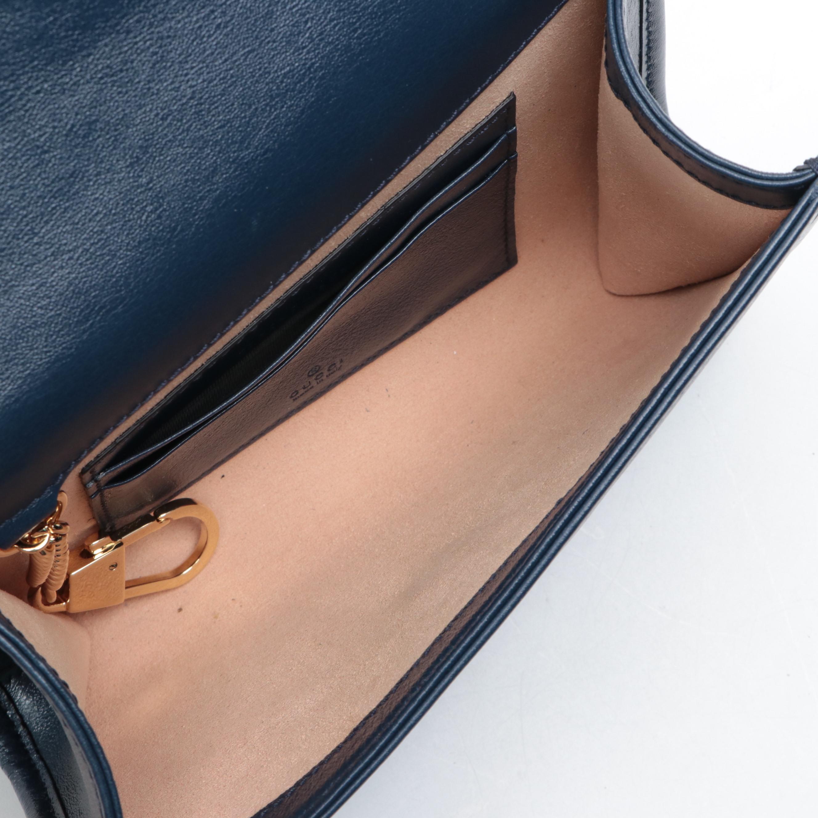 Gucci Rajah Web Chain Strap Leather Mini Crossbody