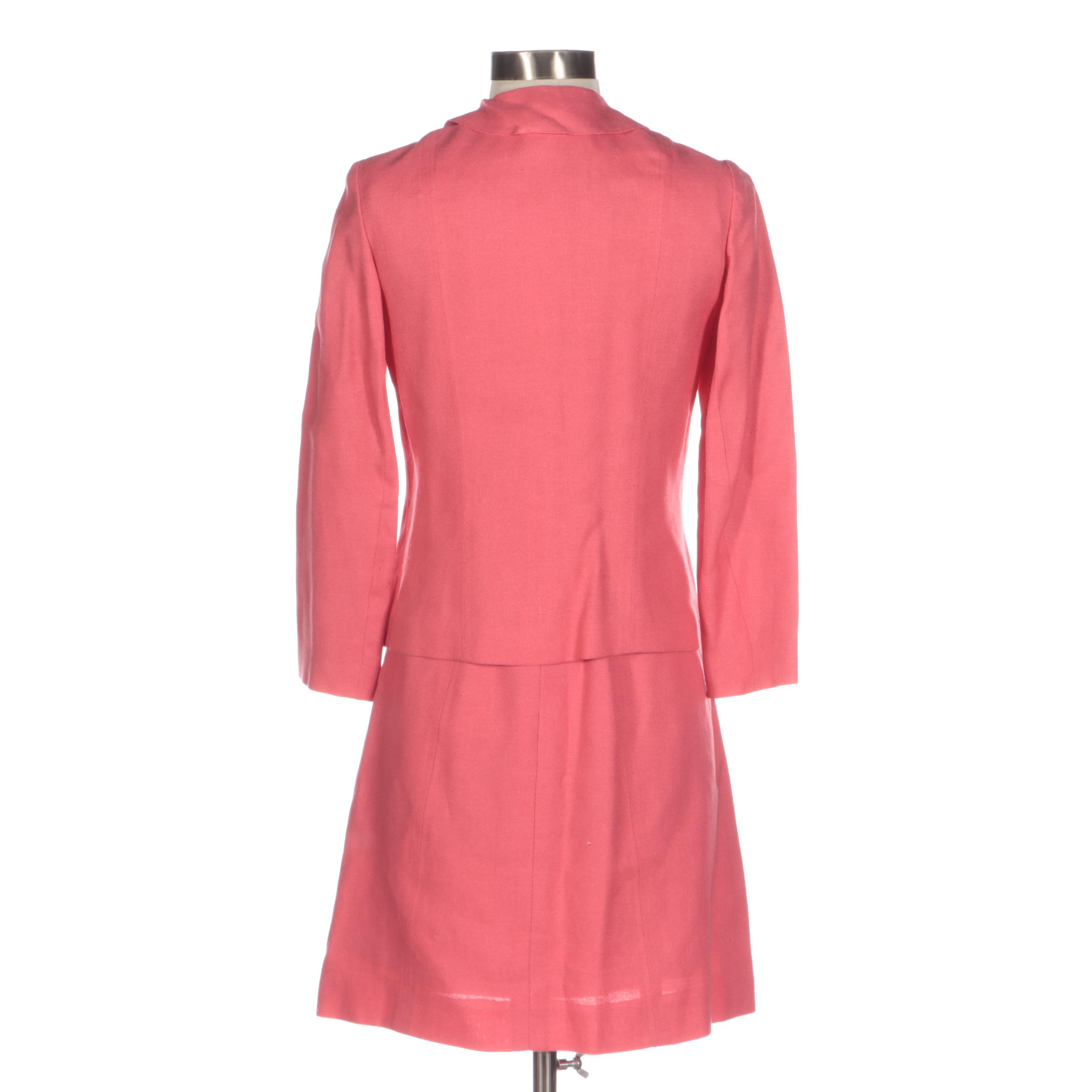 John Meyer of Norwich Pink Linen Dress Suit, Late 1960s