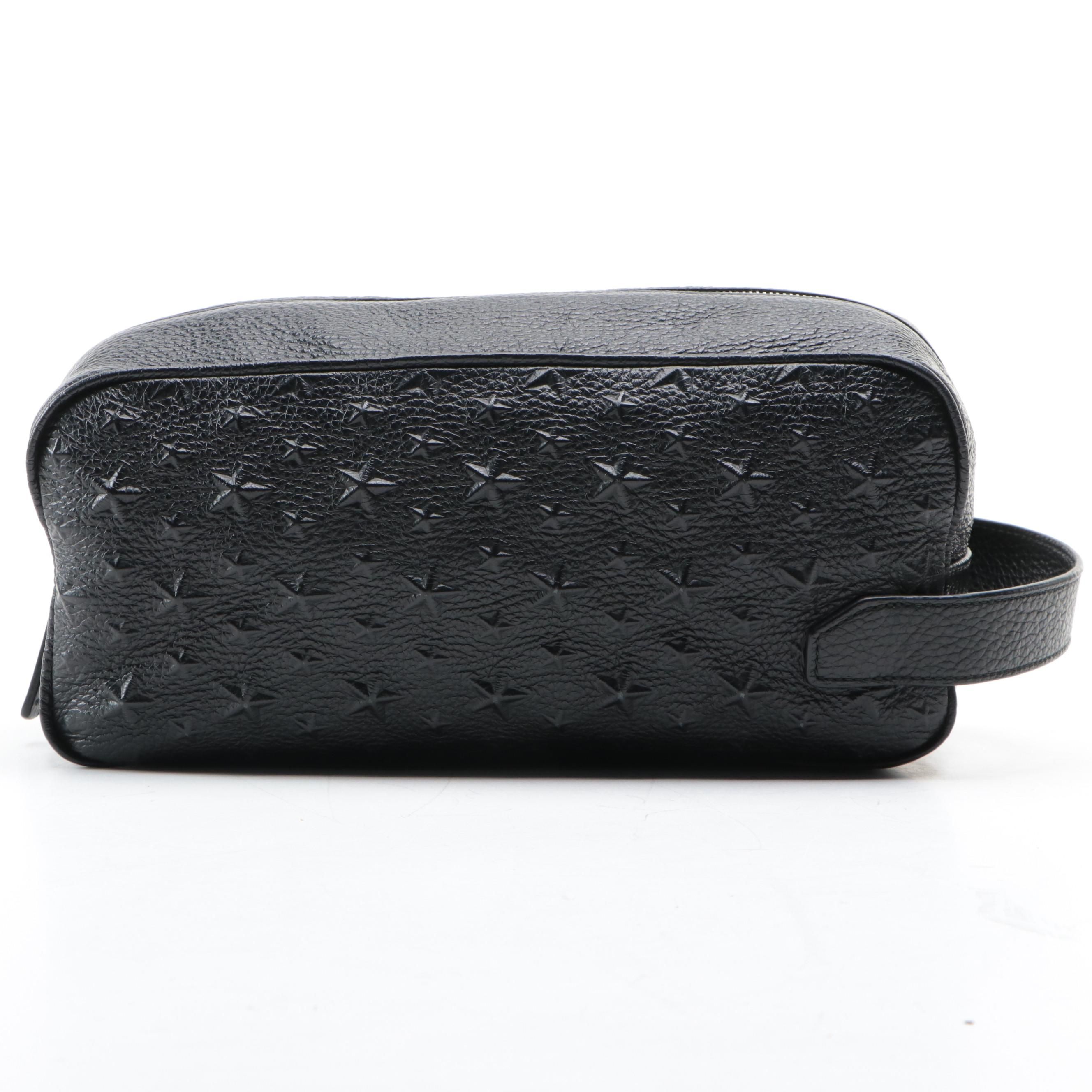 Jimmy Choo Odell Embossed Leather Toiletry Bag