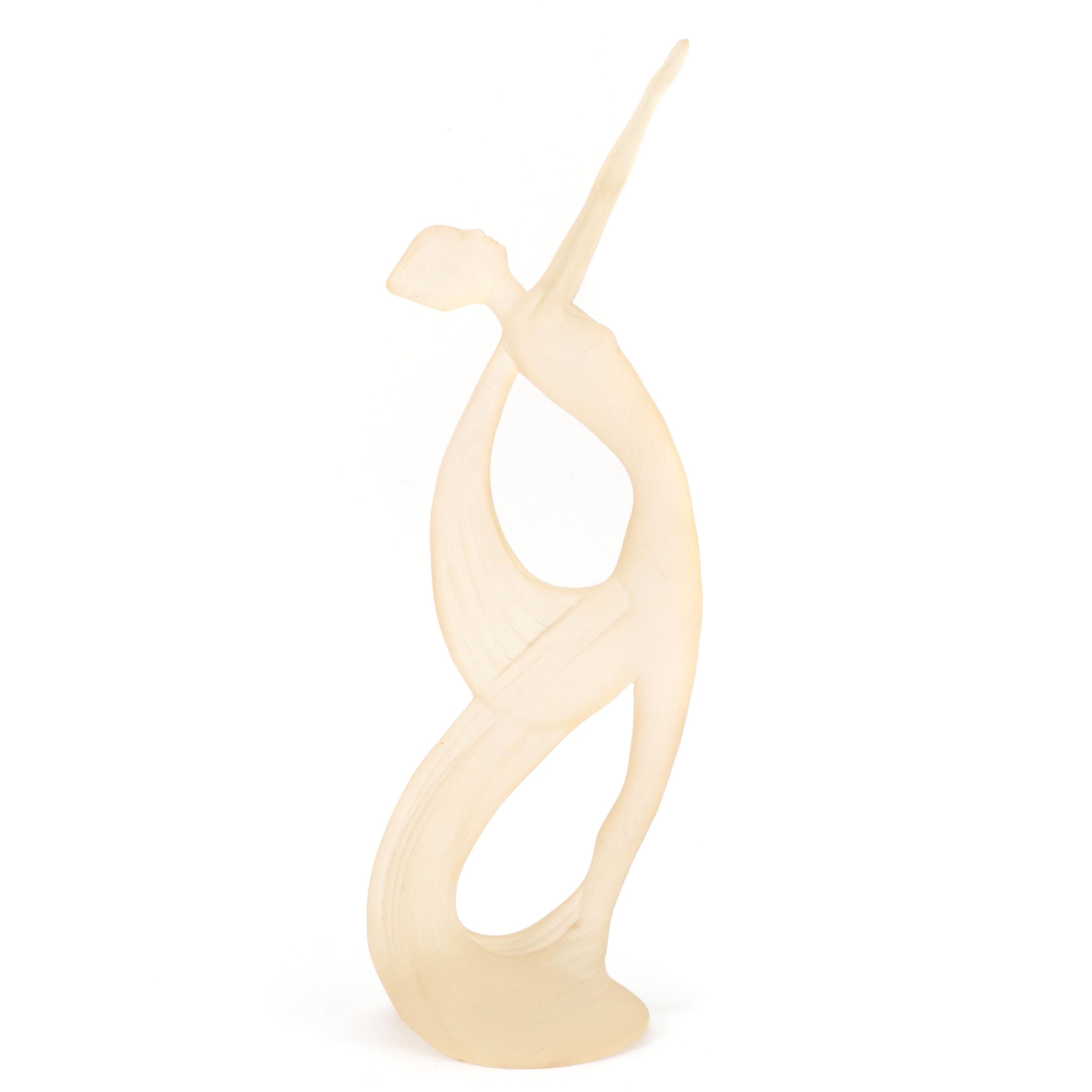 Art Deco Style Frosted Cast Resin Nude Figural Statuette