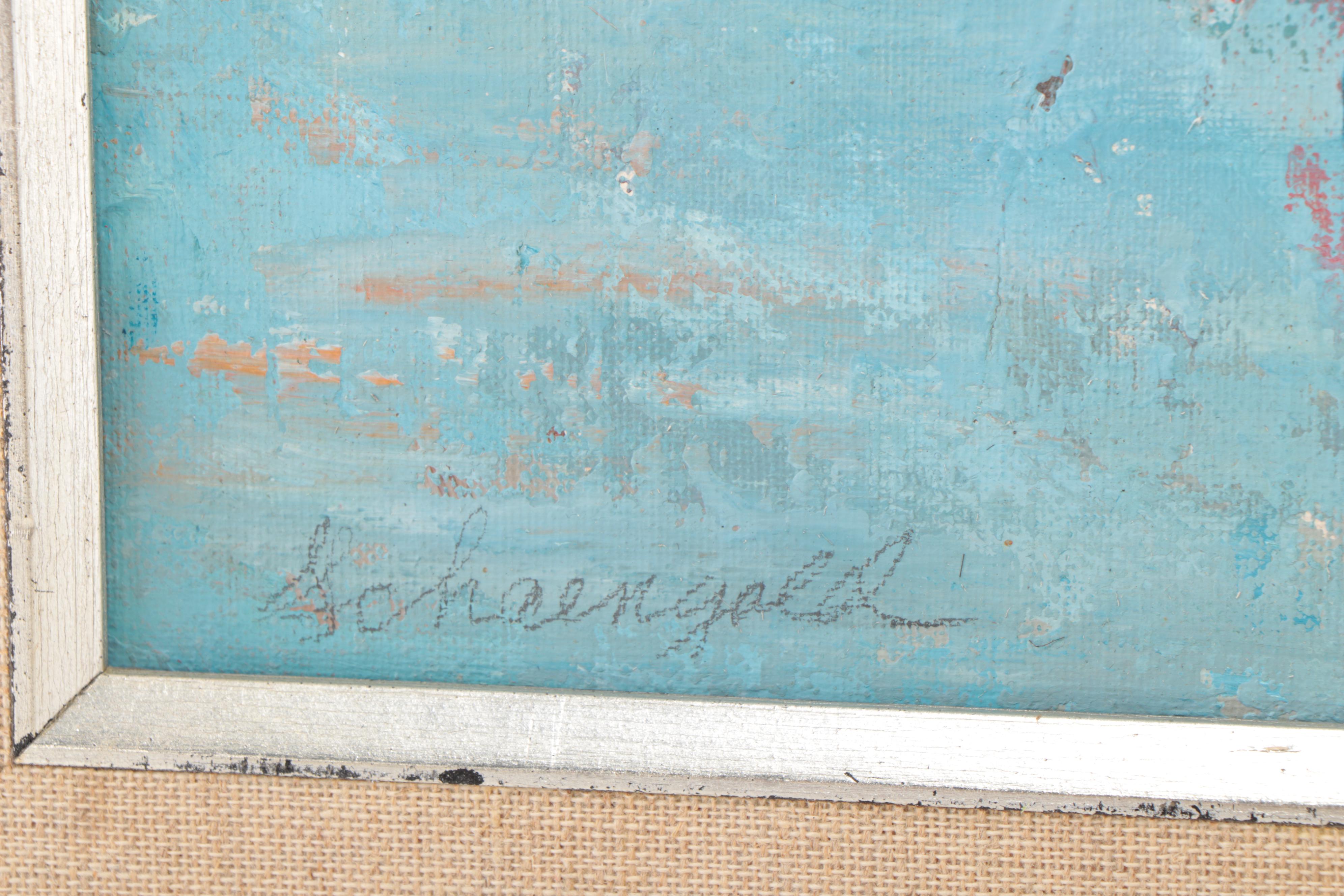 Carol Stern Schaengold Figurative Oil Painting of Crowded Street Scene