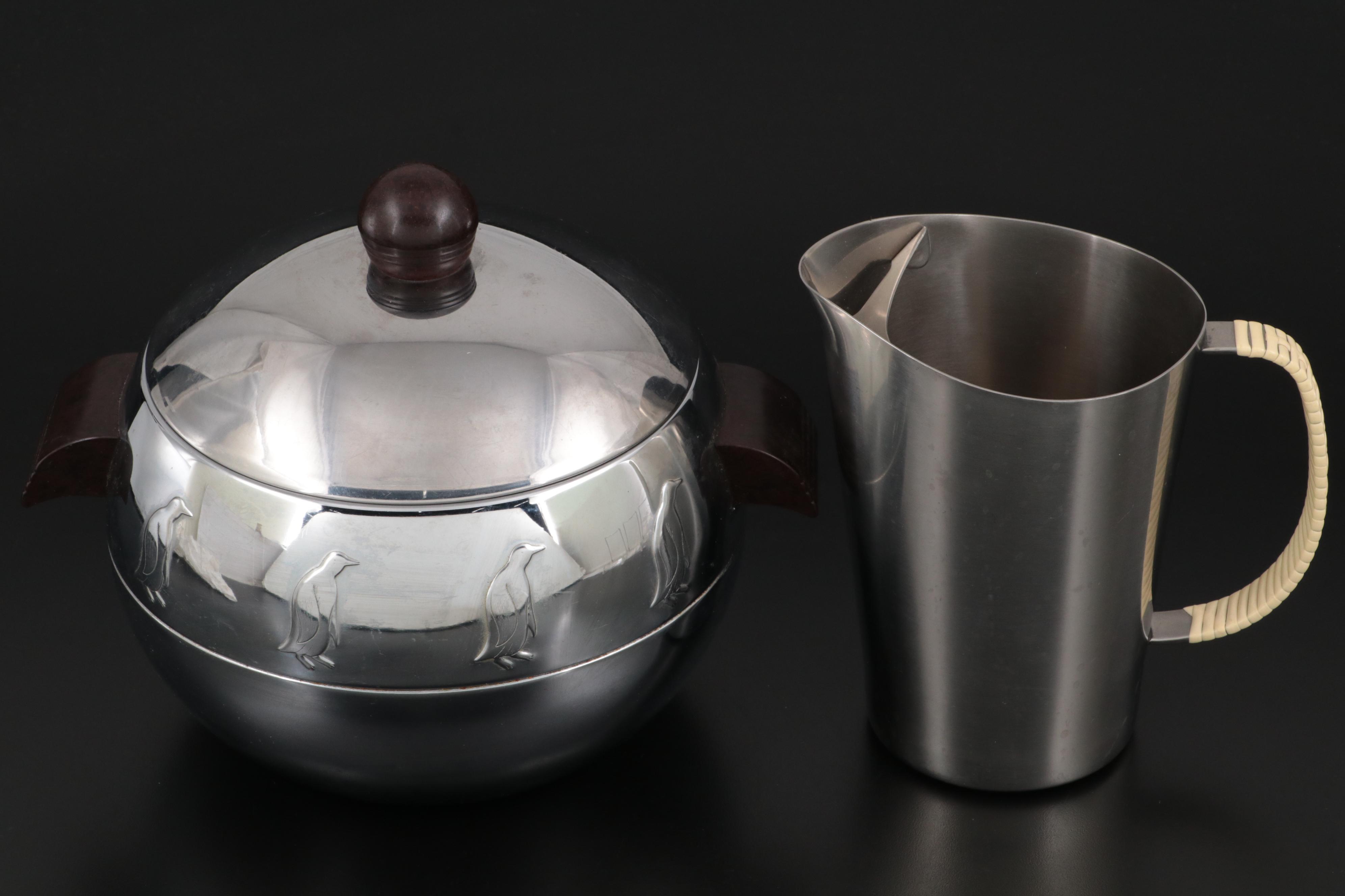 West Bend Hot and Cold Server with Gabis Swedish Pitcher and Serving Tray