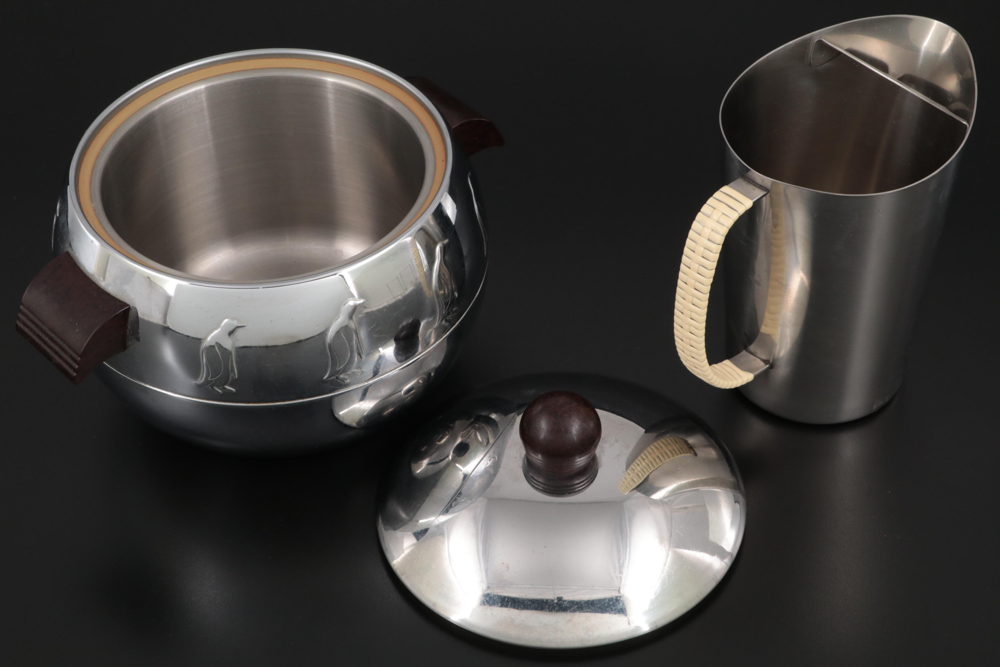 West Bend Hot and Cold Server with Gabis Swedish Pitcher and Serving Tray