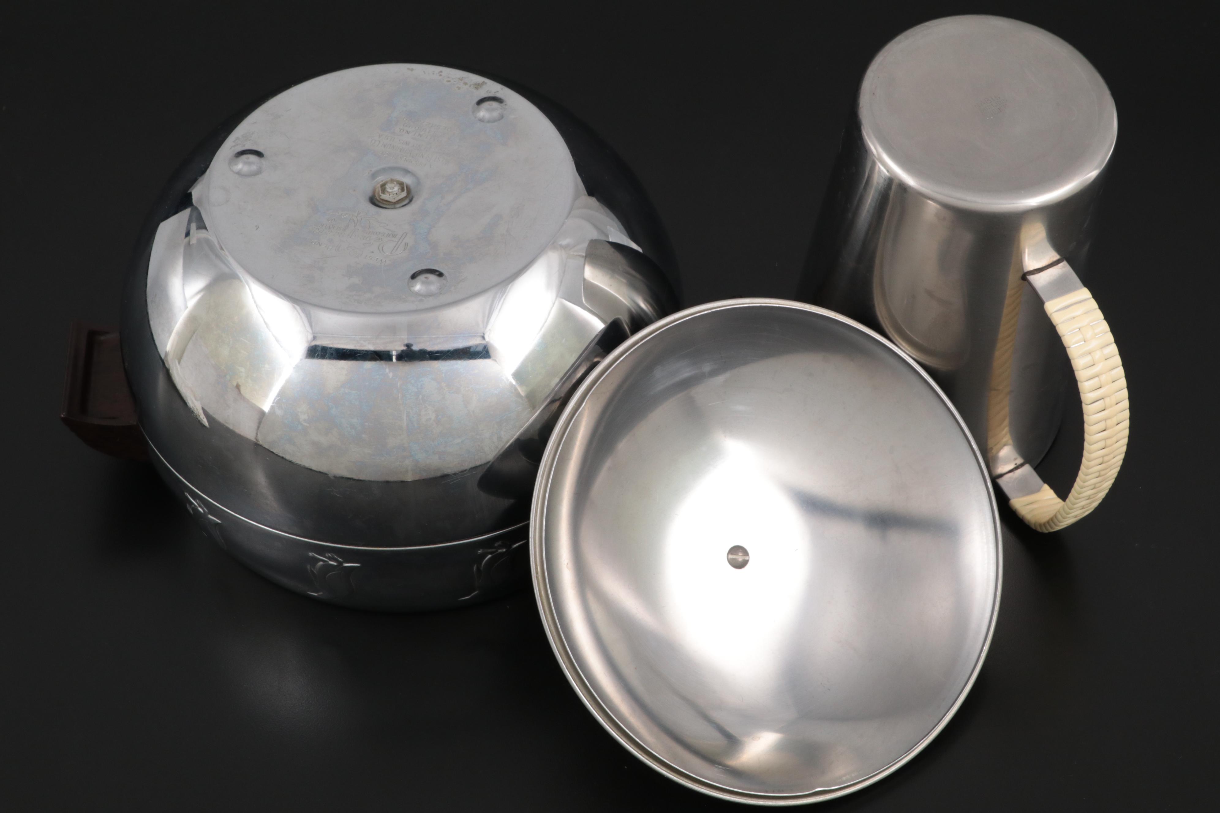 West Bend Hot and Cold Server with Gabis Swedish Pitcher and Serving Tray