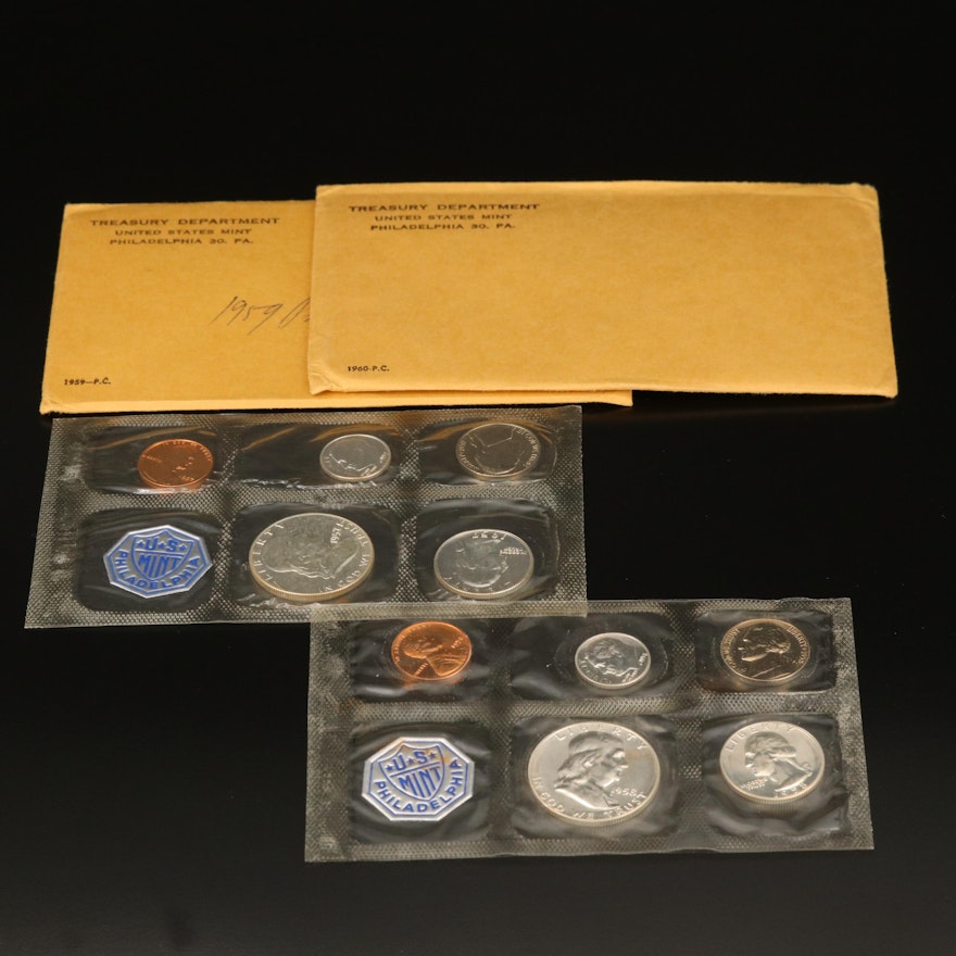U.S. Mint Proof Sets Including 1957, 1958, 1959, and 1960