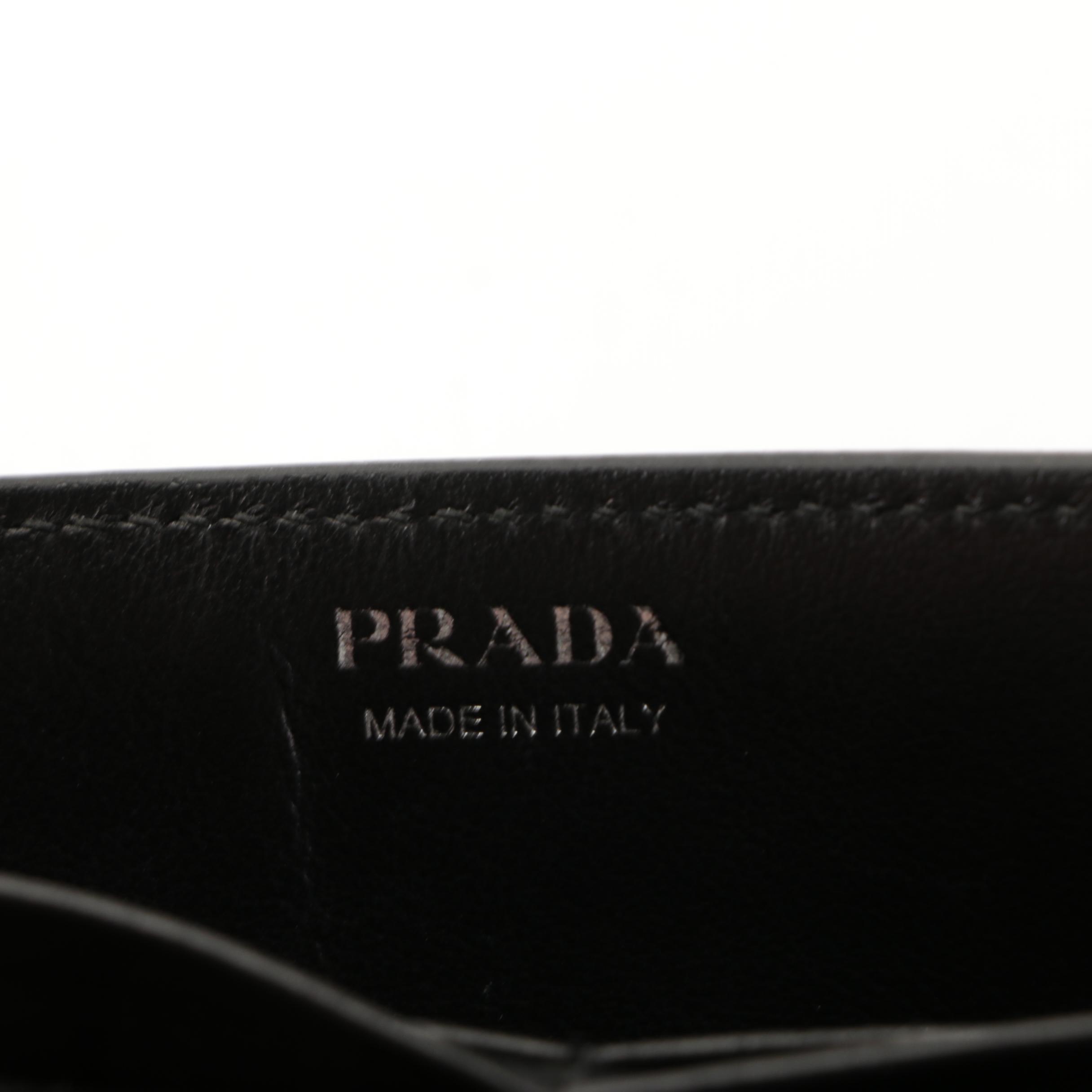 Prada Cahier Studded Convertible Clutch in City Calf and Saffiano Leather