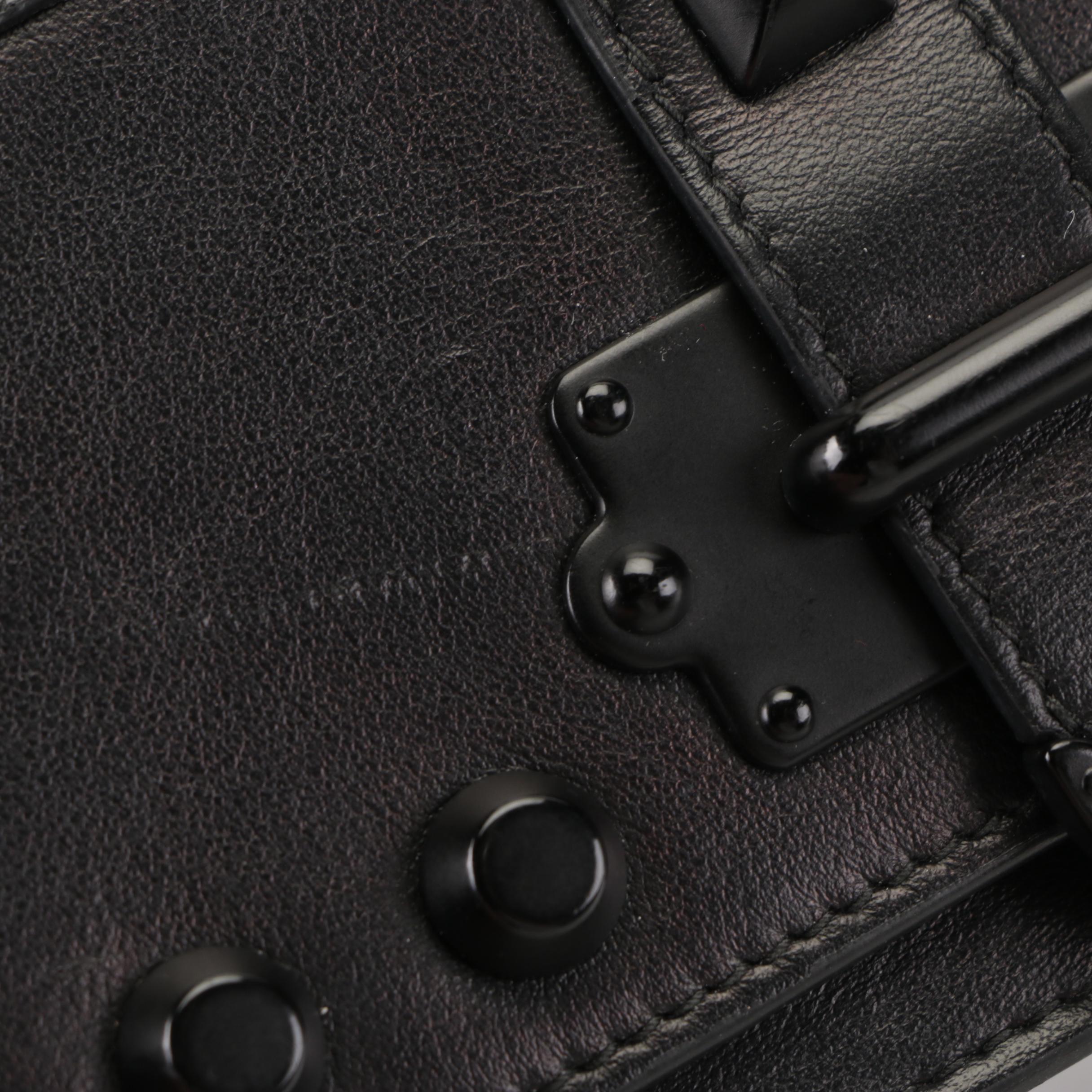 Prada Cahier Studded Convertible Clutch in City Calf and Saffiano Leather