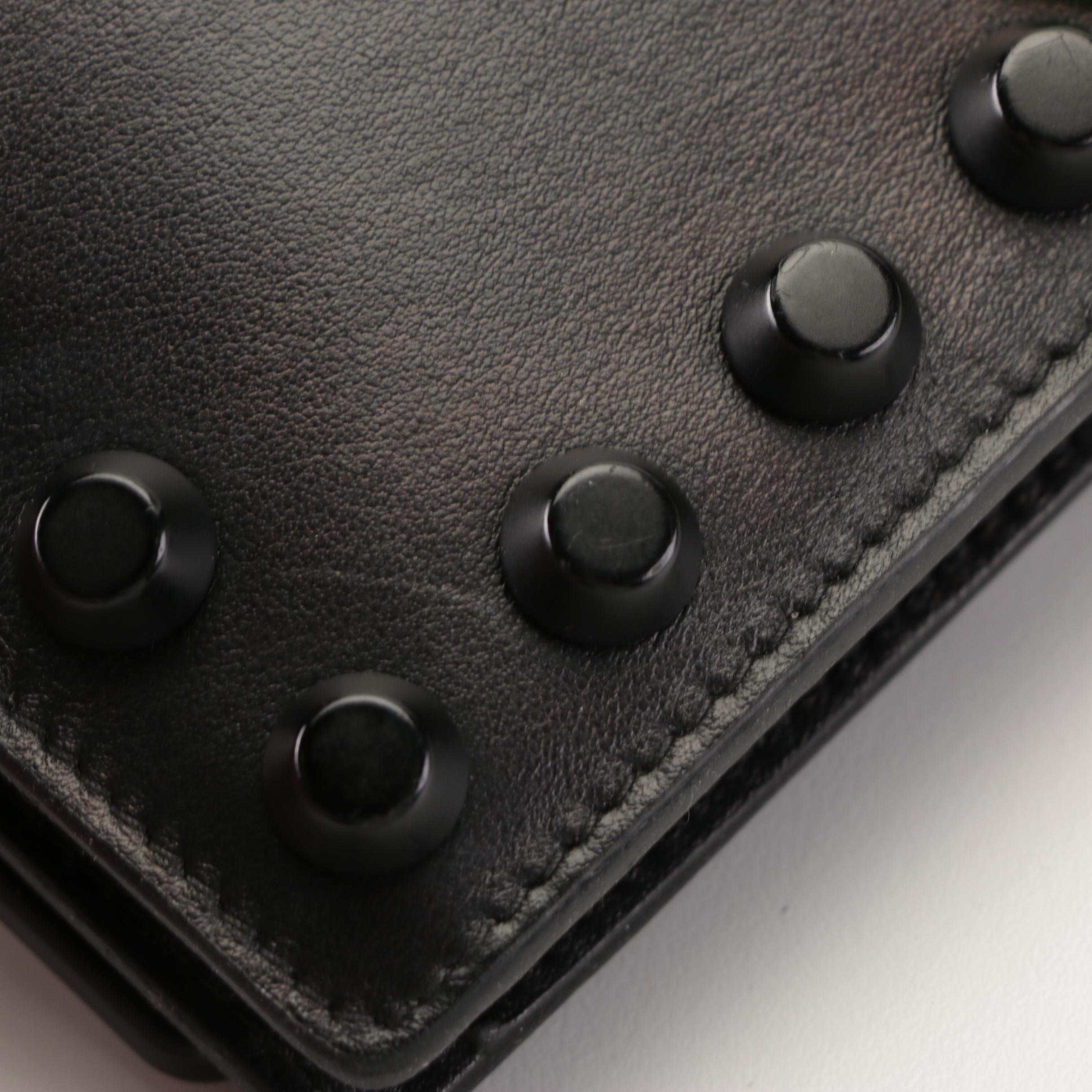 Prada Cahier Studded Convertible Clutch in City Calf and Saffiano Leather