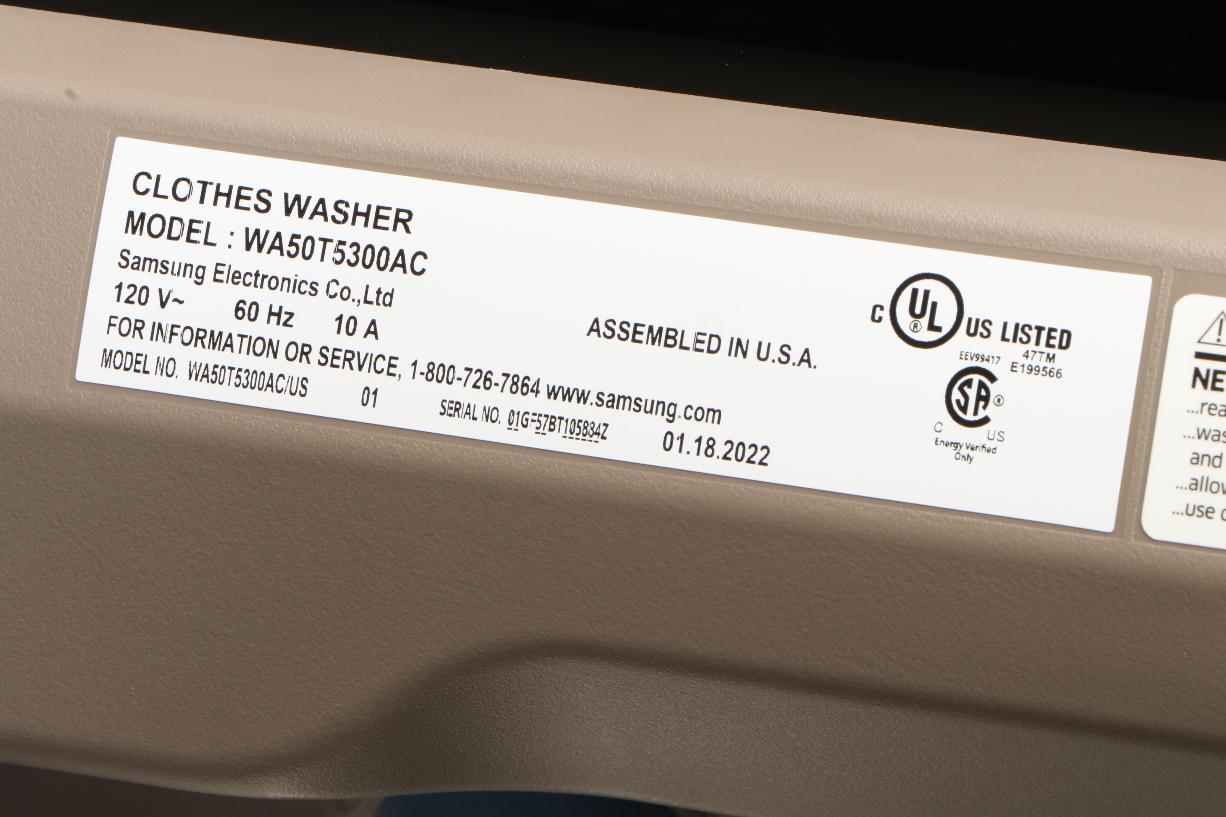 Samsung 5.0 Cu. Ft. Champagne Finish Top Load Electric Washer