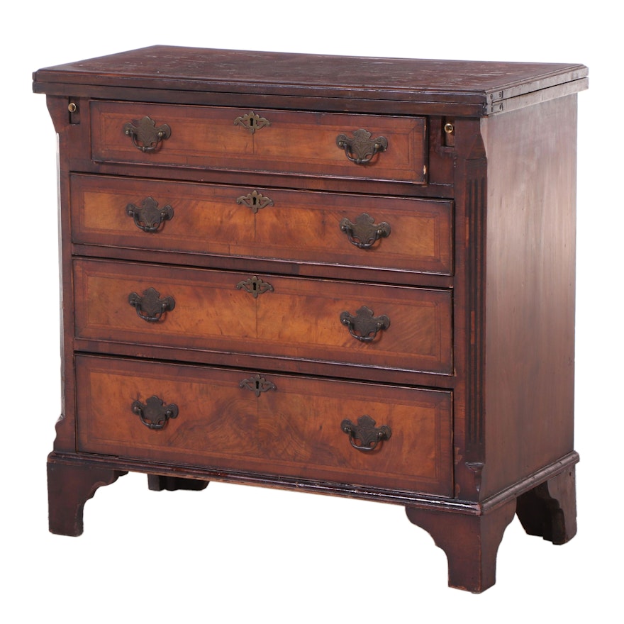 George I Walnut and Feather-Banded Bachelor's Chest, circa 1720